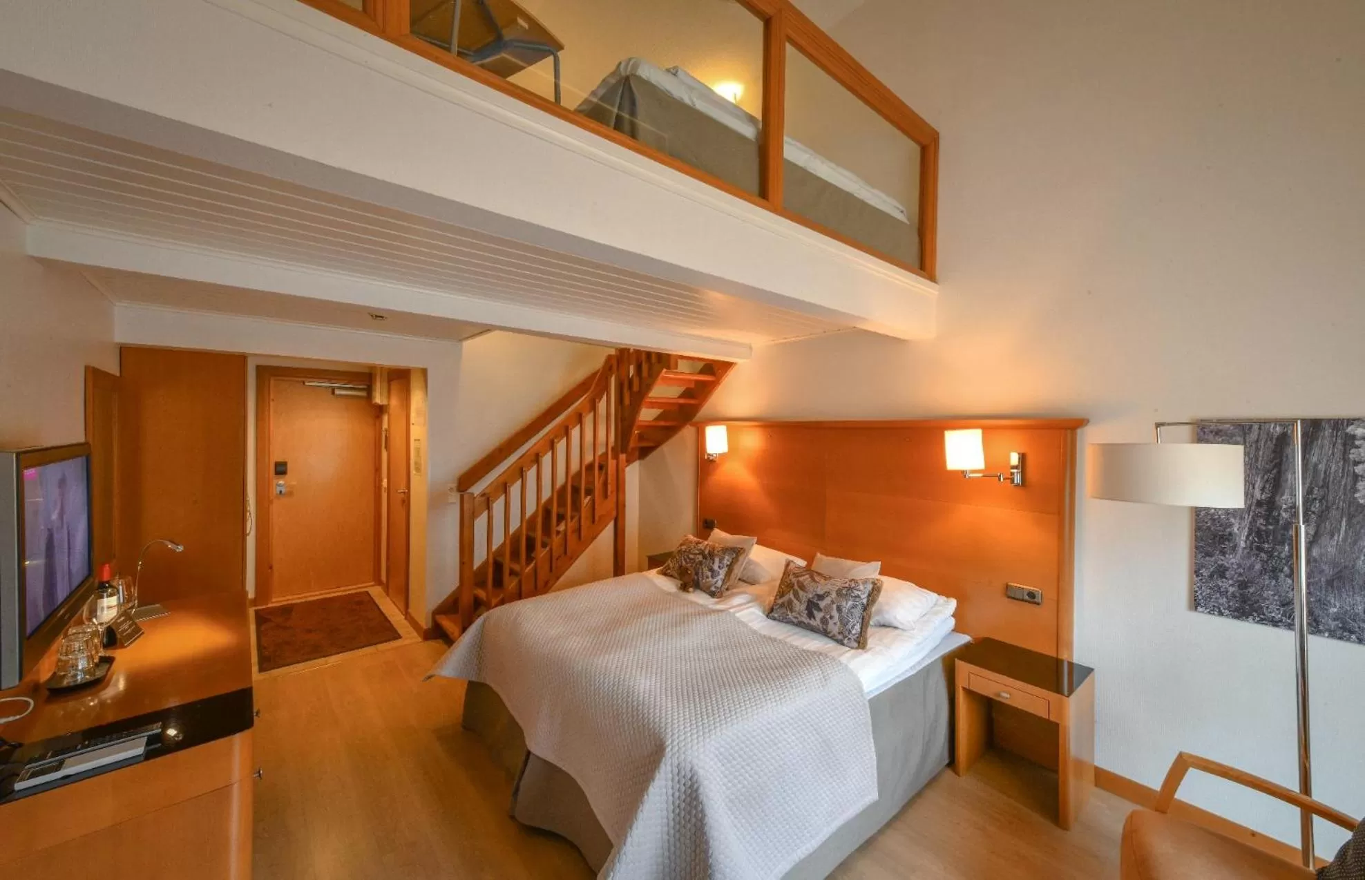 People, Bed in Hotel Aateli Lakeside