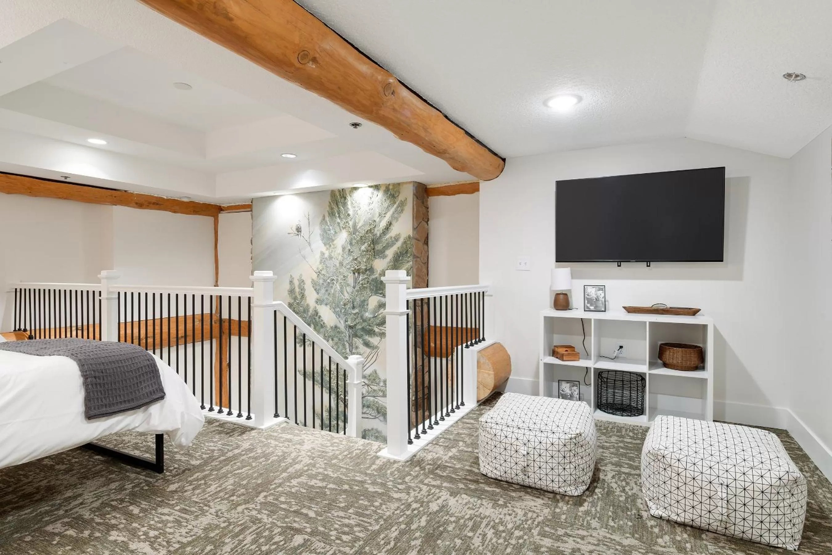 Bed in Balsam Lake Lodge