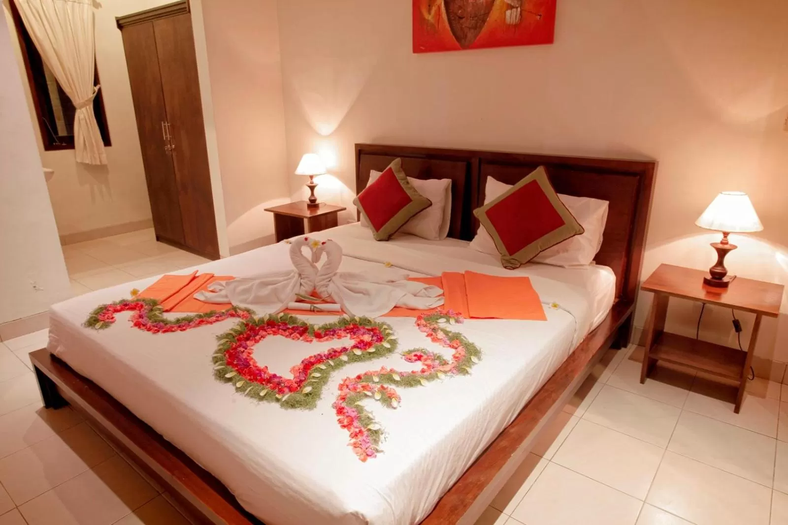 Bed in Lili Cottage Ubud