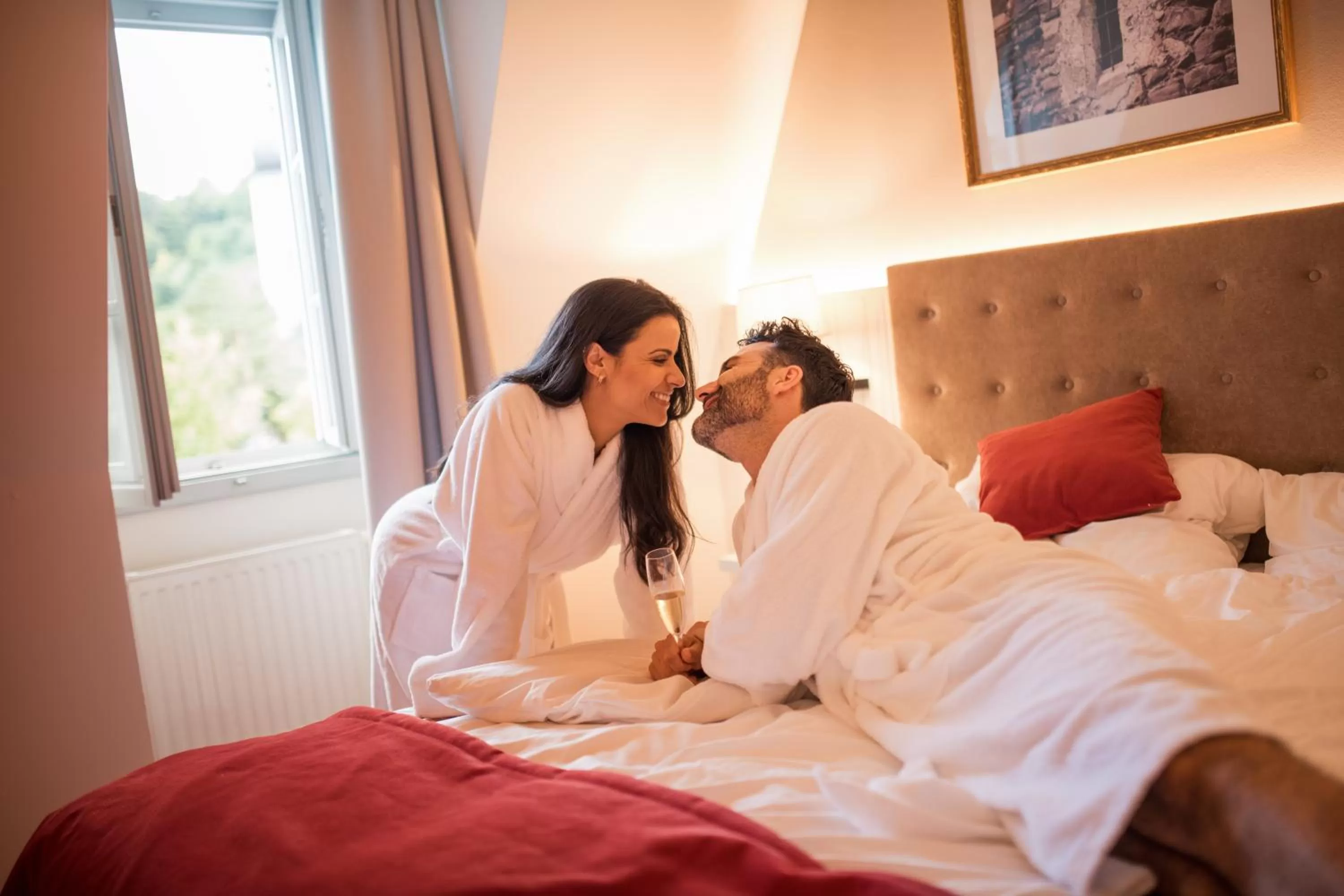 Bed in Das Schloss an der Eisenstrasse