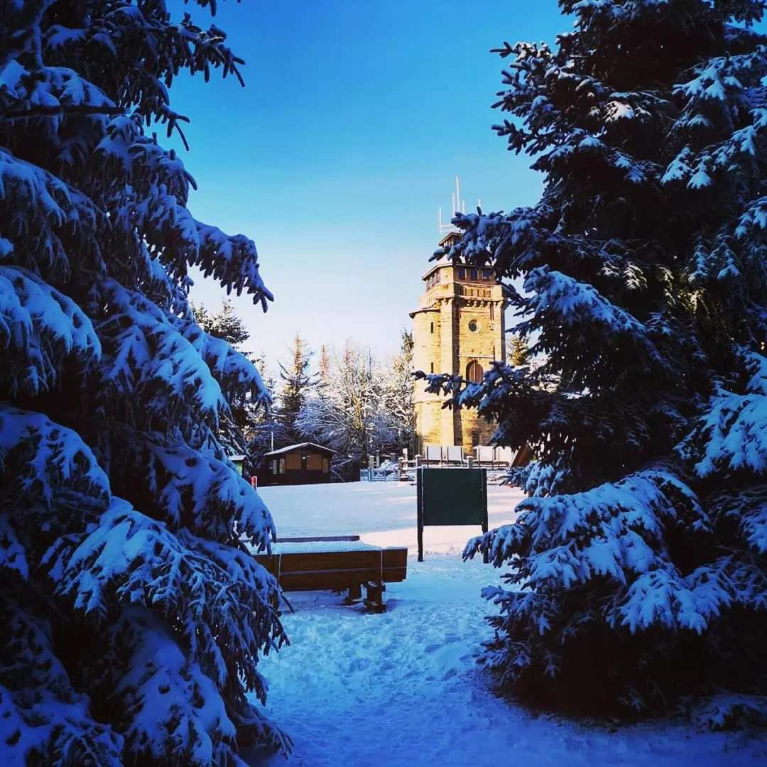 Property building, Winter in Auersberg Haus