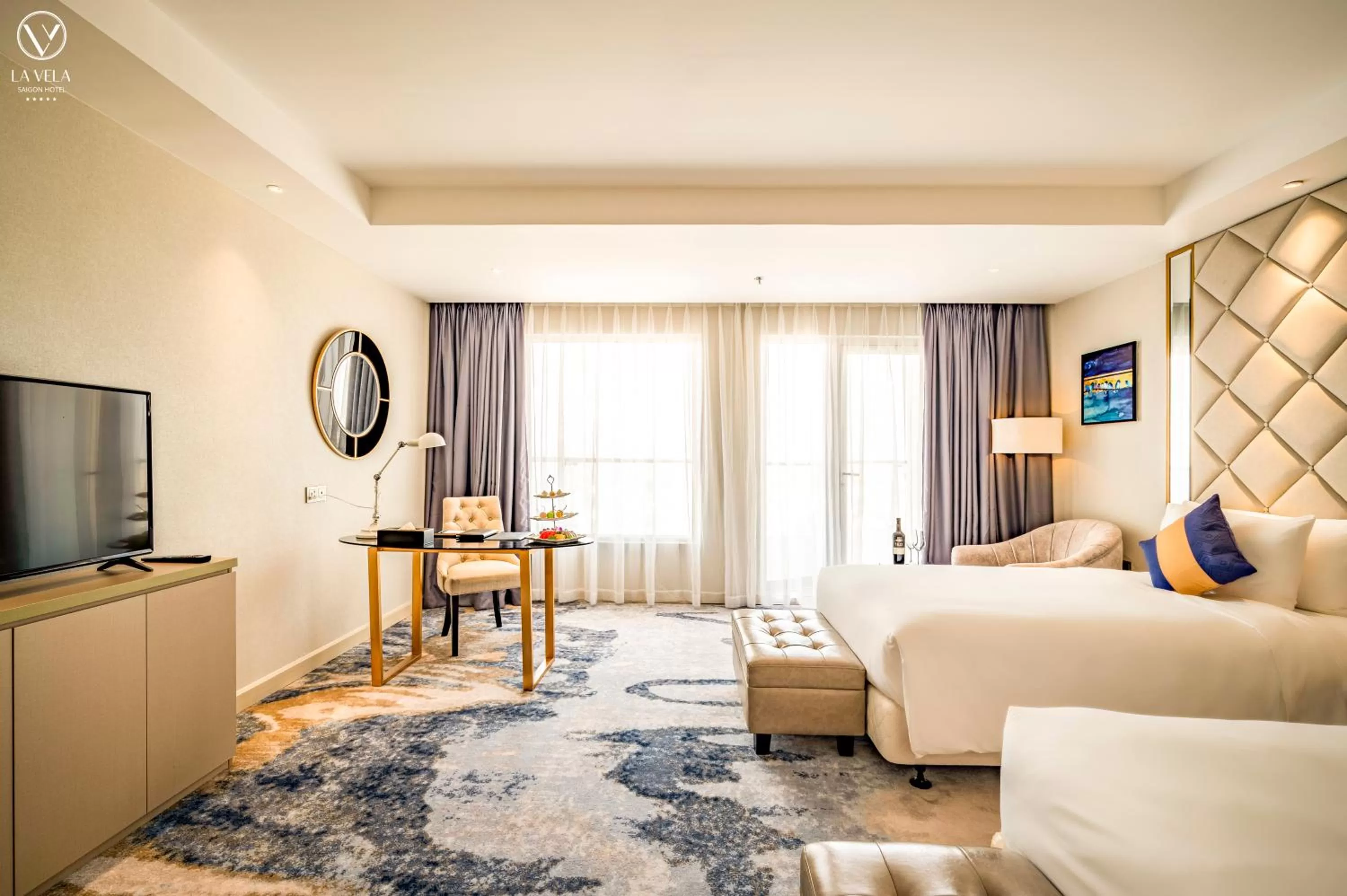 Bedroom, Bed in La Vela Saigon Hotel