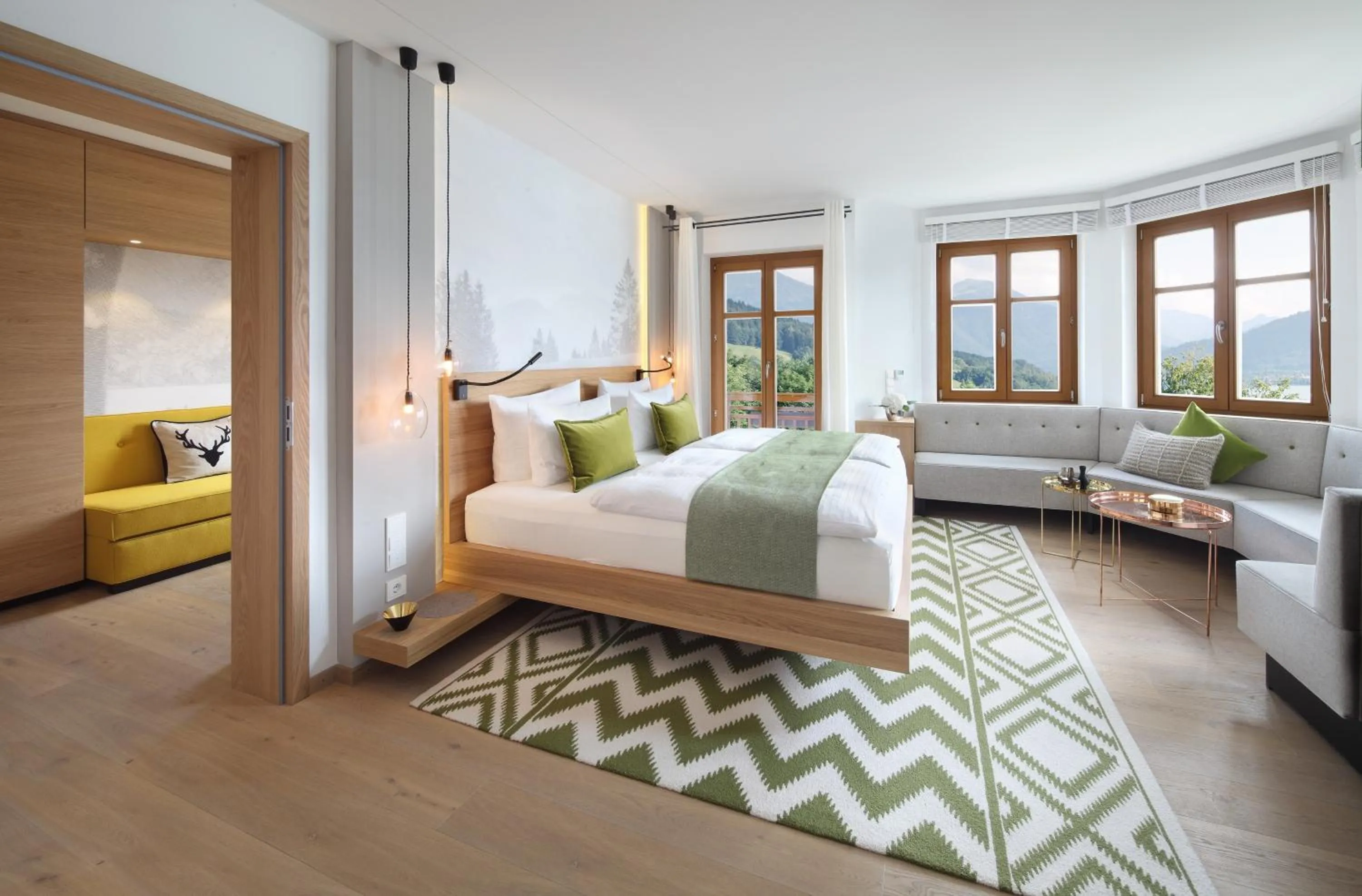 View (from property/room), Bed in Das Tegernsee