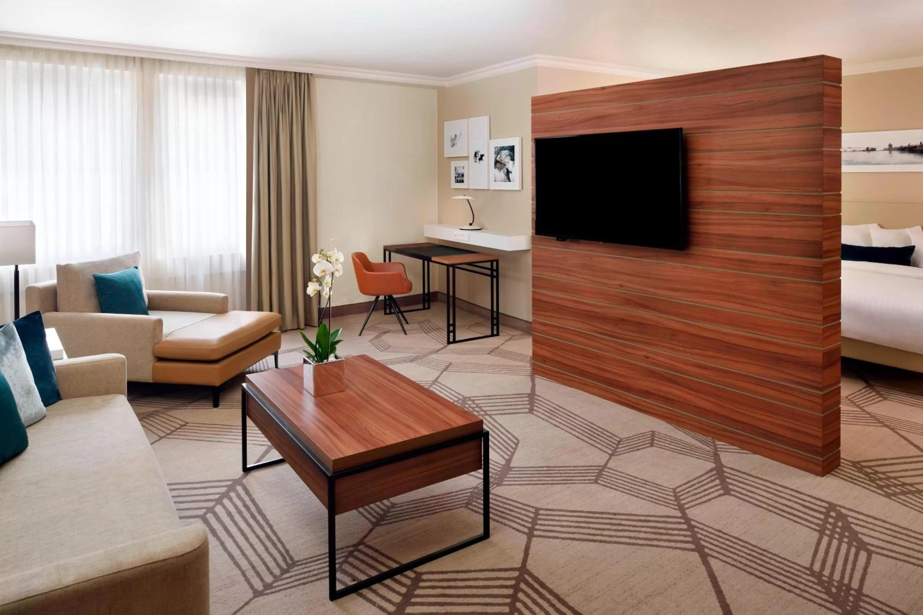 Bedroom, Bed in Prague Marriott Hotel