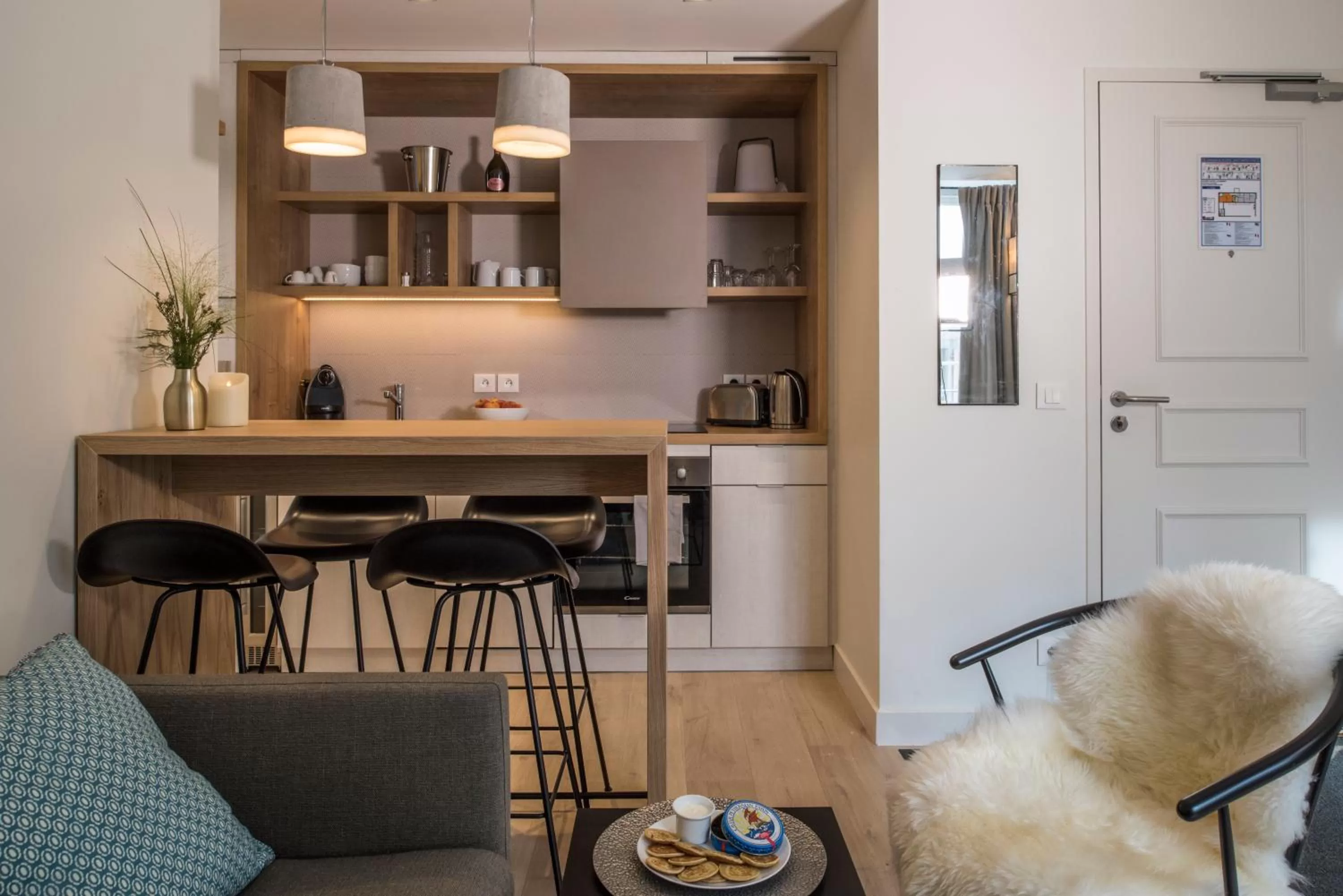 Kitchen or kitchenette in Le Génépy - Appart'hôtel de Charme