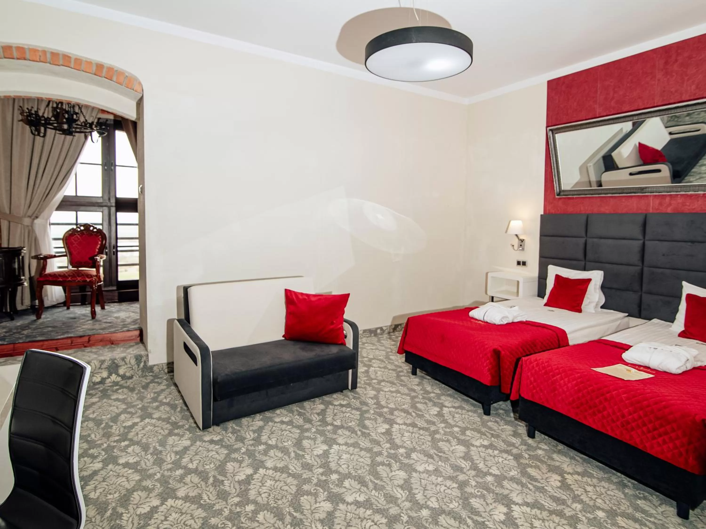 View (from property/room), Bed in Hotel Zamek Gniew