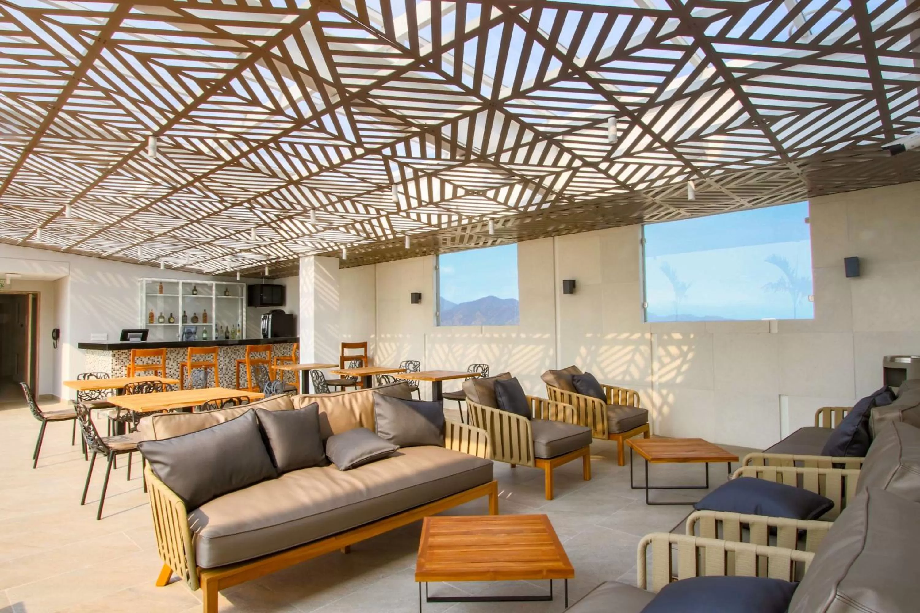 Pool view in Hilton Garden Inn Santa Marta