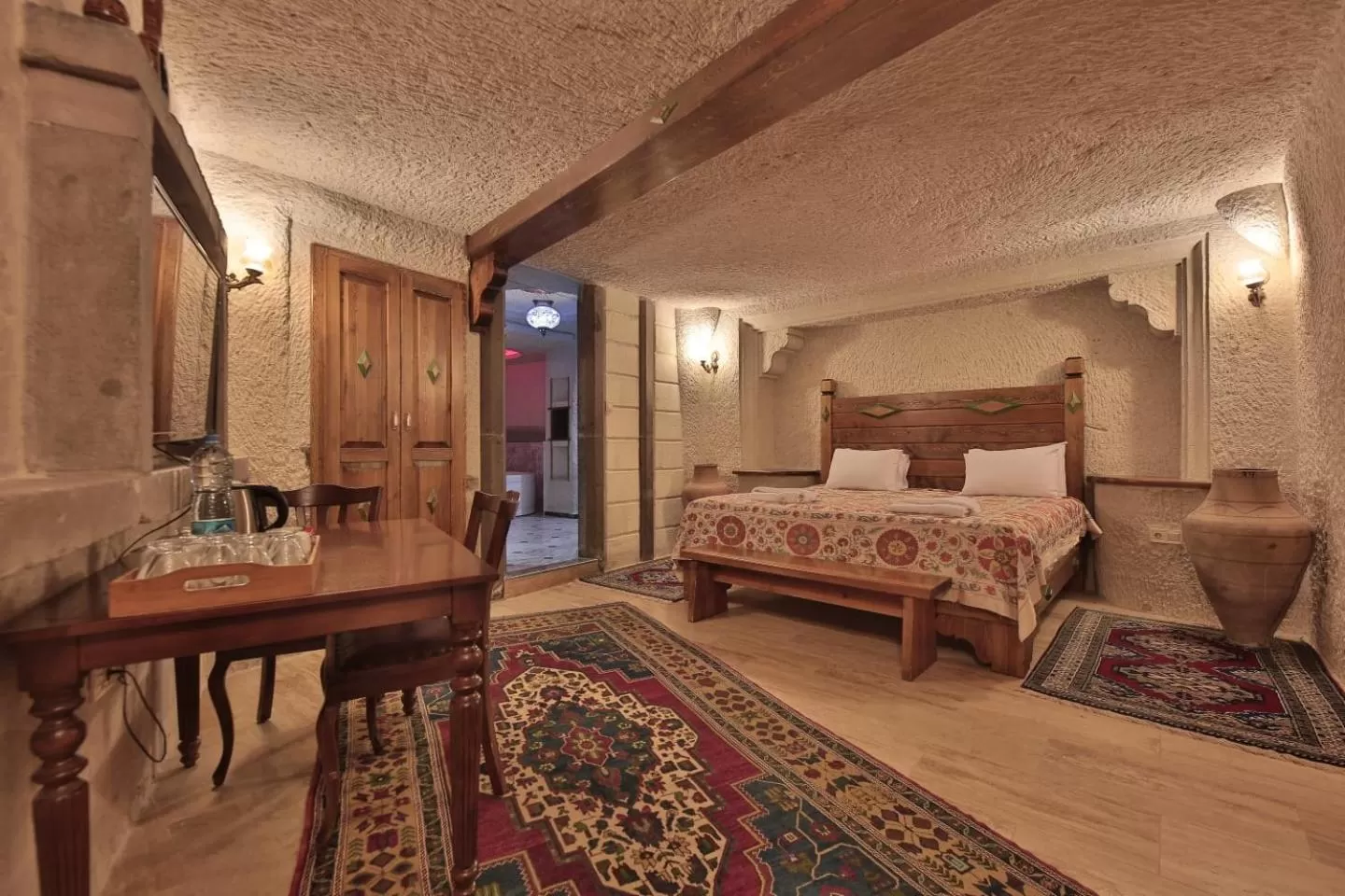 Bedroom, Bed in Local Cave House