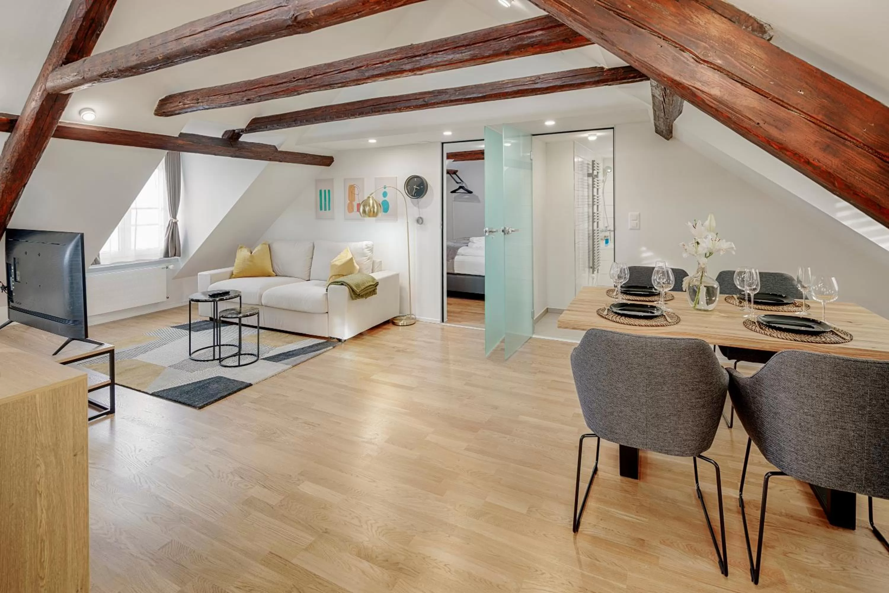 Living room in VISIMO Apartments St Georgen-Strasse St Gallen - Design City Nature