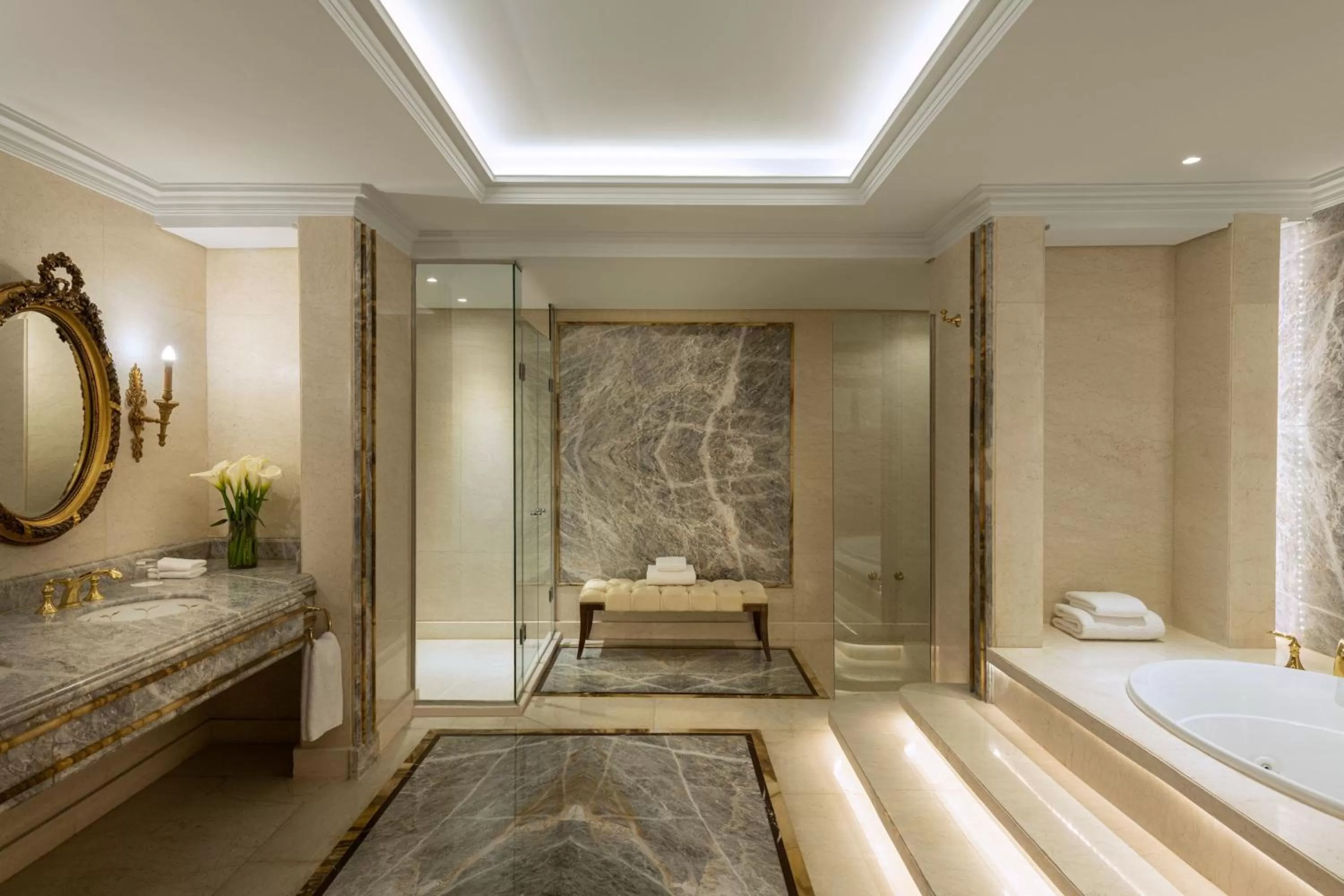Bathroom, Bed in The St. Regis New Capital Cairo