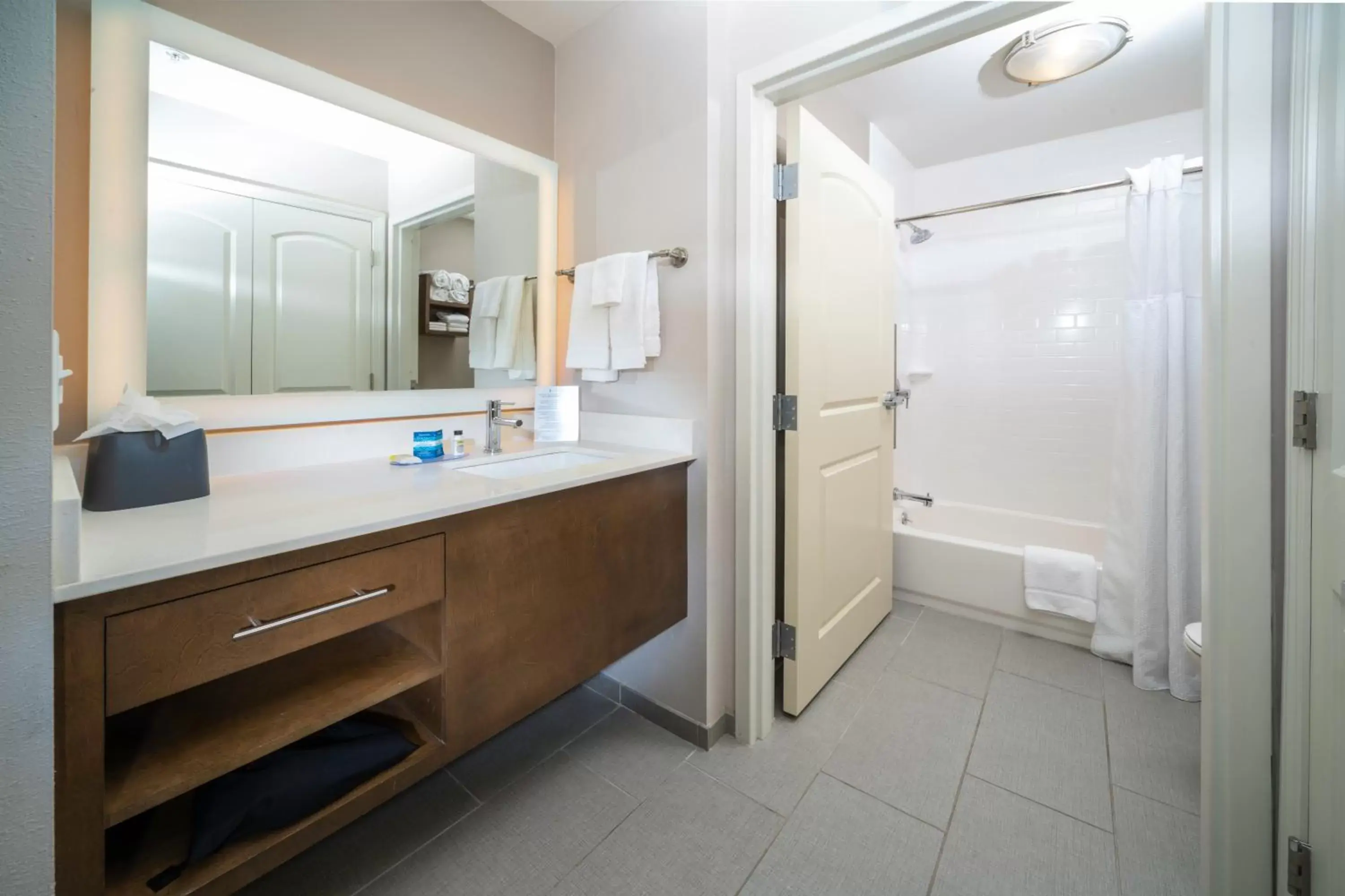 Two-Bedroom Suite - Mobility Accessible Roll In Shower in Staybridge Suites - Summerville by IHG Two-Bedroom Suite - Mobility Accessible Roll In Shower in Staybridge Suites - Summerville by IHG