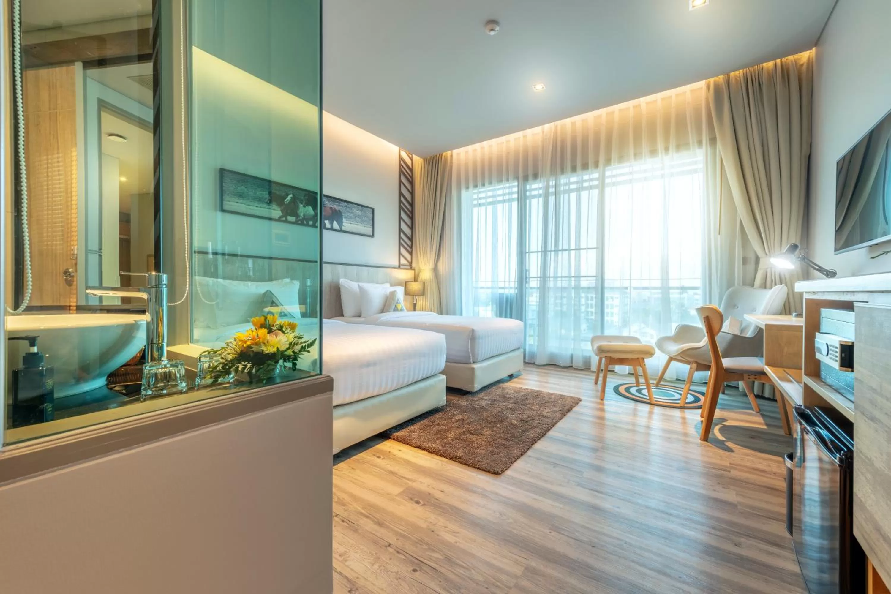 Seating area, Bed in AisanA Hotel Korat