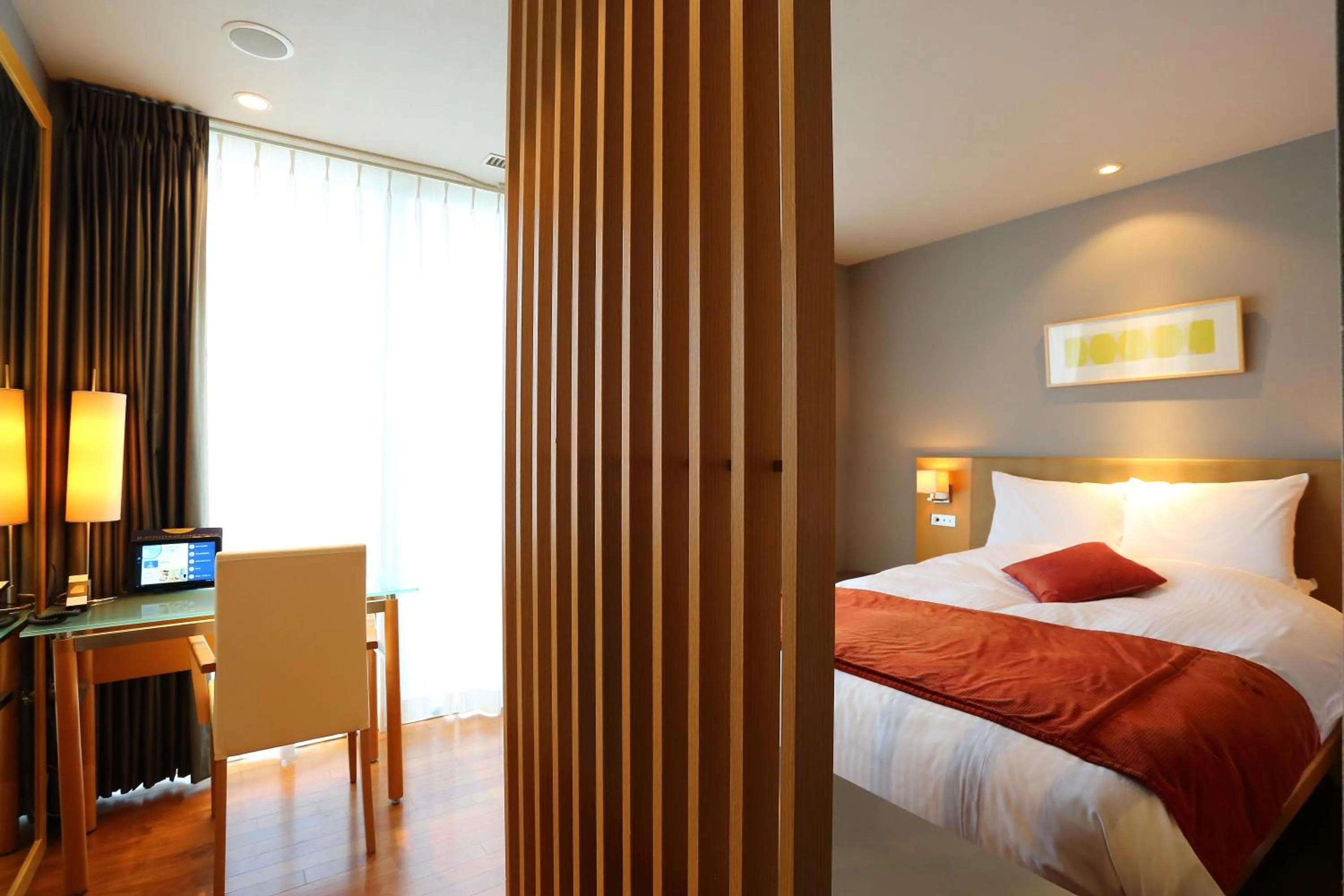 Photo of the whole room, Bed in HOTEL MYSTAYS Oita