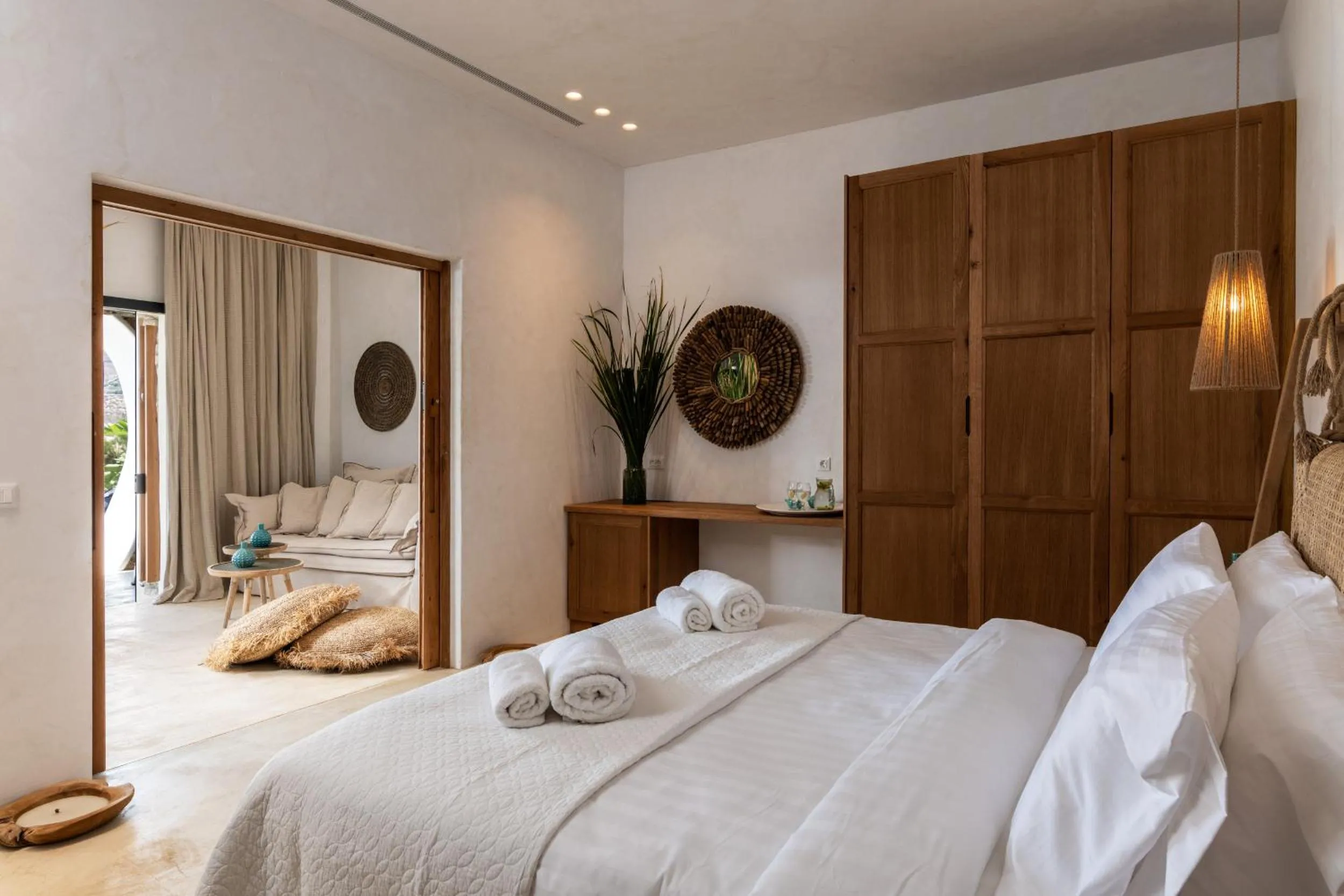 Decorative detail, Bed in Panormos Village Hotel