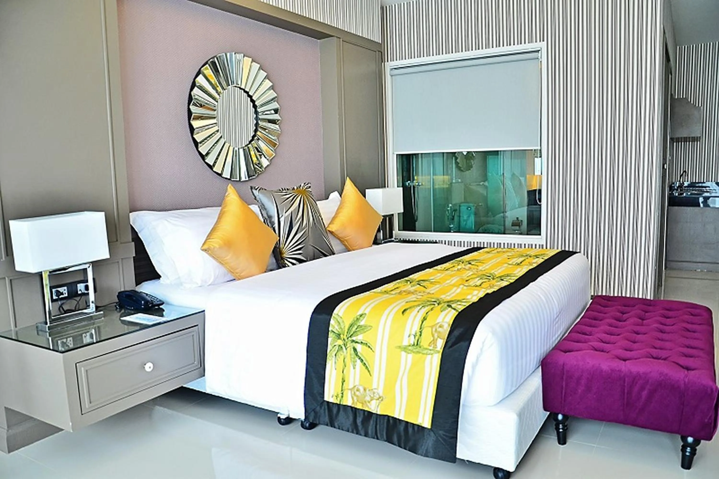 Bed in The Par Phuket SHA Plus