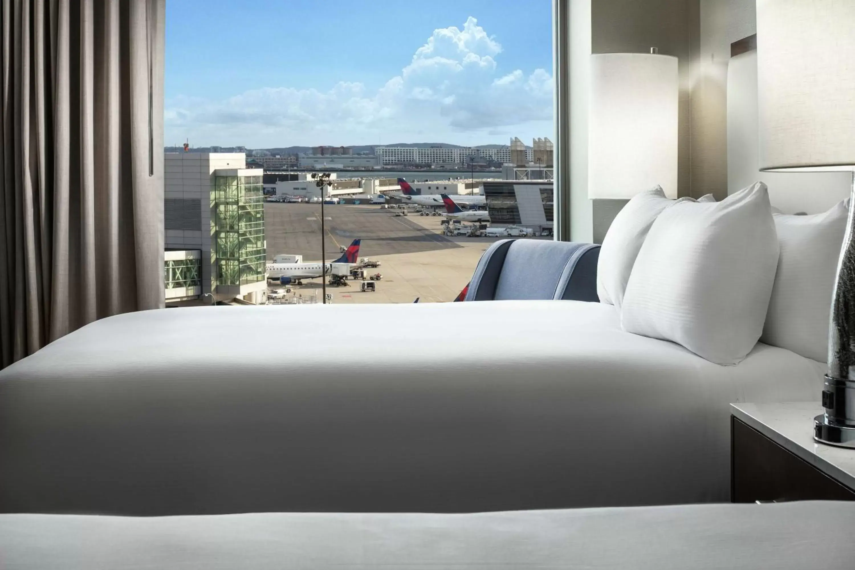 Queen Room with Two Queen Beds and Airport View- Non-Smoking in Hilton Boston Logan Airport Queen Room with Two Queen Beds and Airport View- Non-Smoking in Hilton Boston Logan Airport