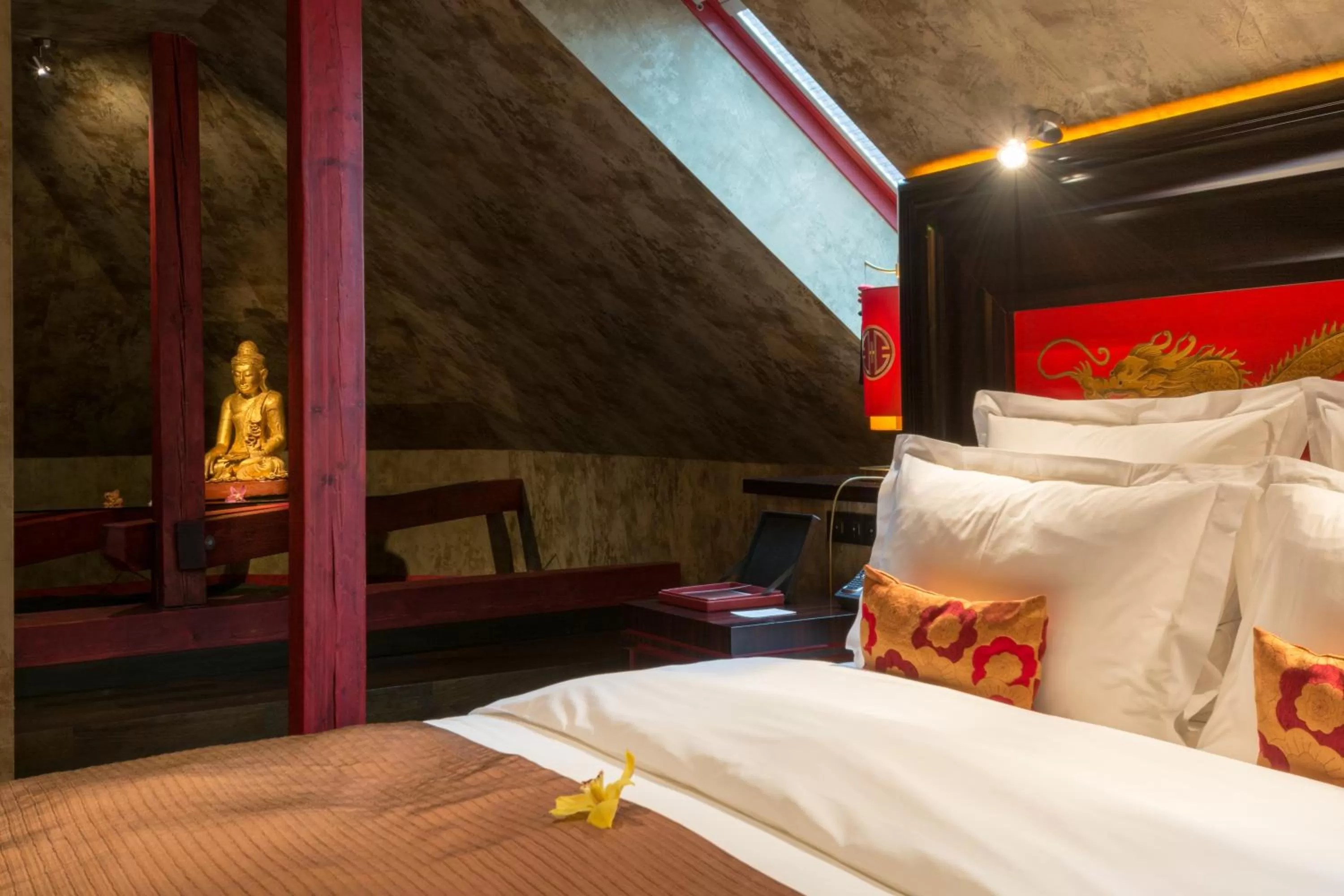 Bedroom, Bed in Buddha-Bar Hotel Prague