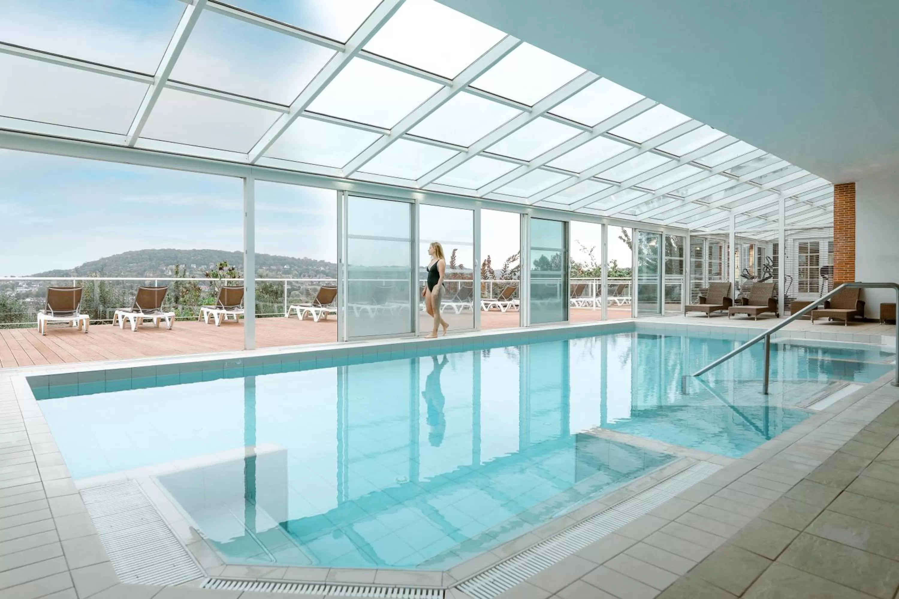 Pool view in Pierre & Vacances Premium Residence & Spa Houlgate