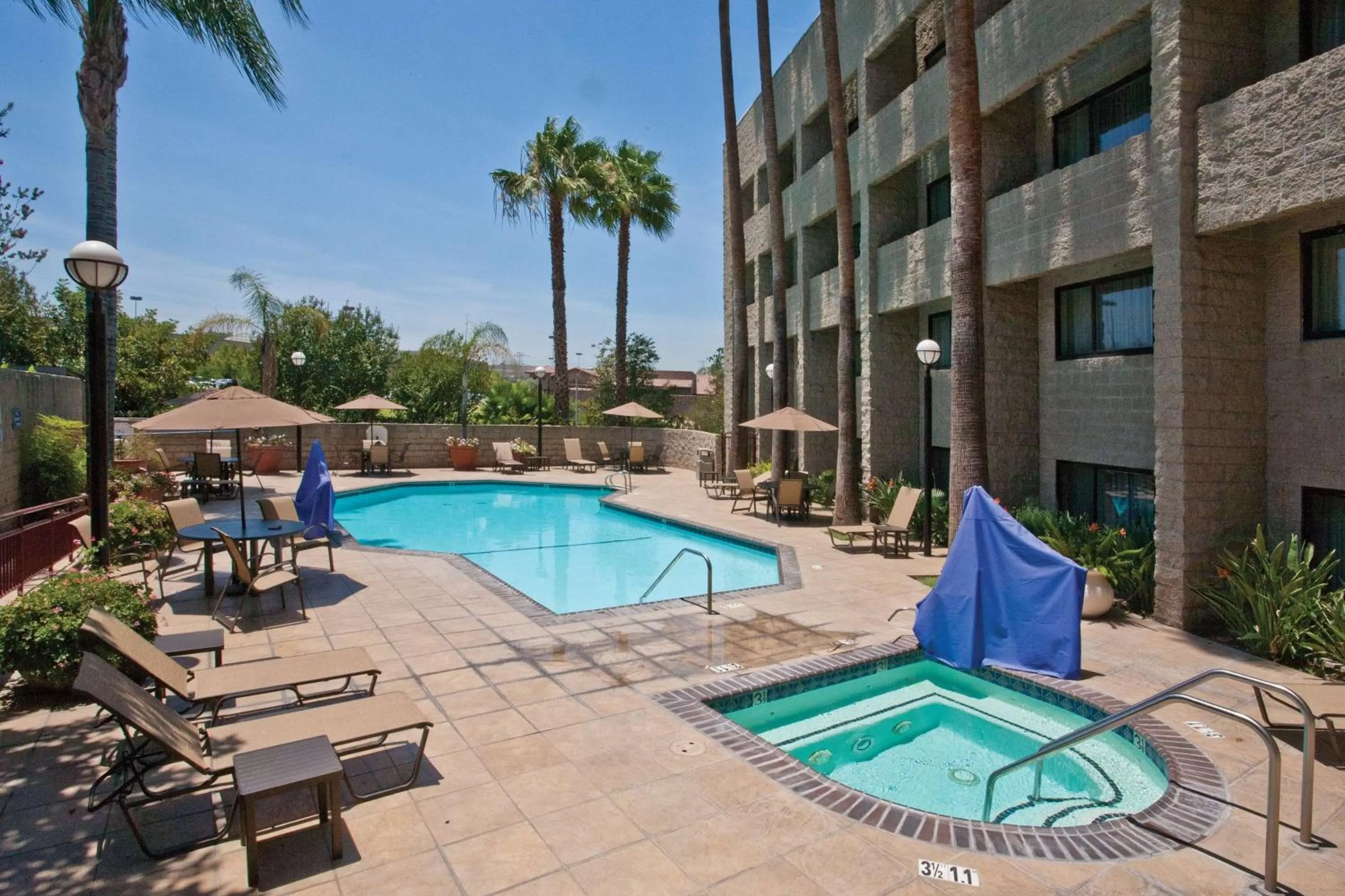 Pool view in DoubleTree by Hilton Rosemead