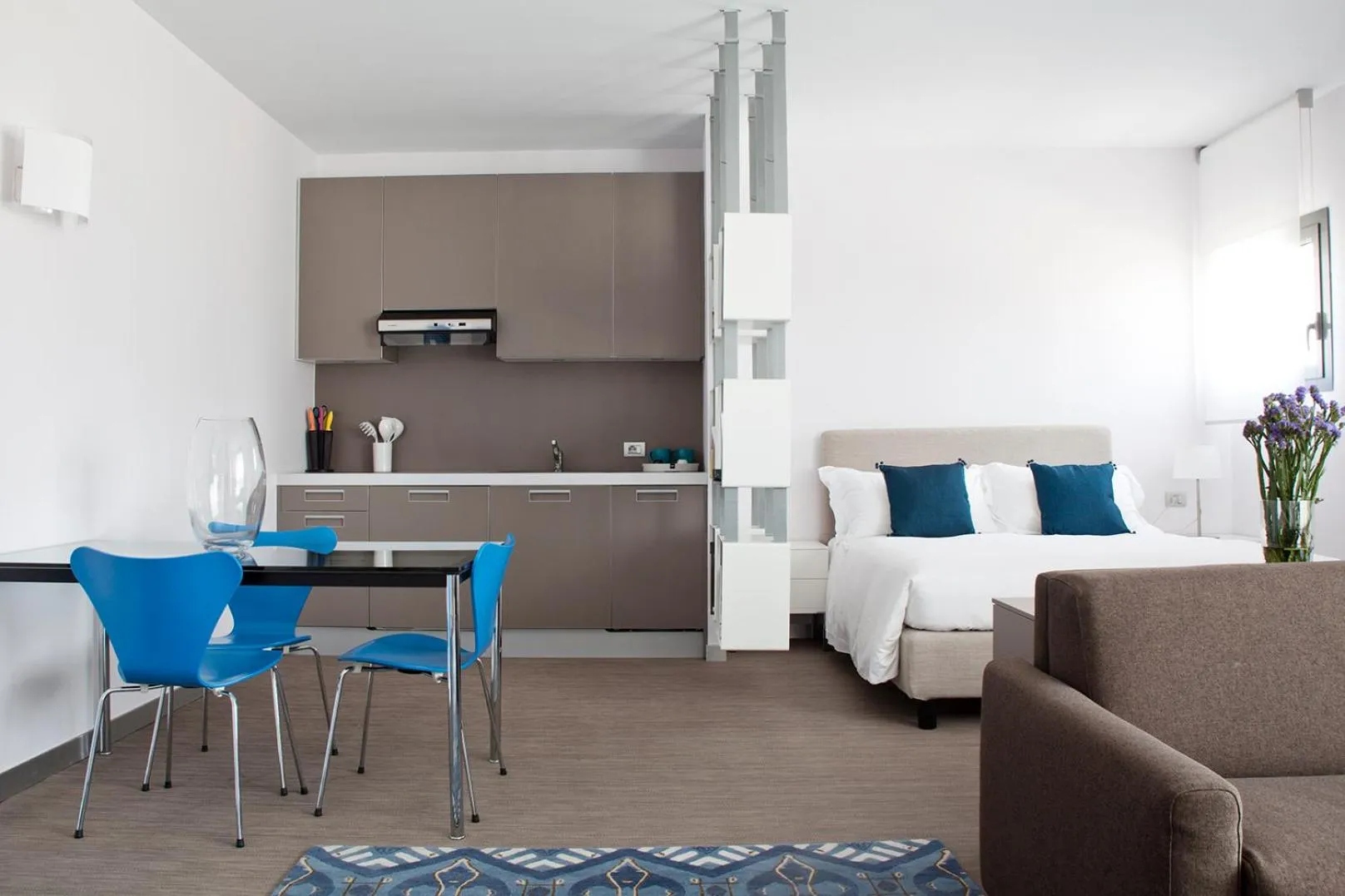 Seating area in Zambala Luxury Apartments