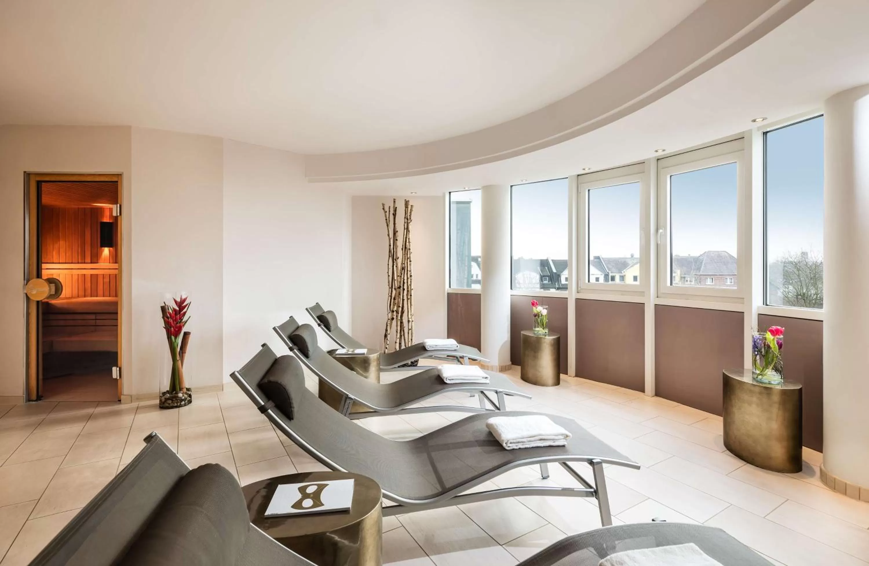 Sauna in Lindner Hotel Dusseldorf Airport, part of JdV by Hyatt