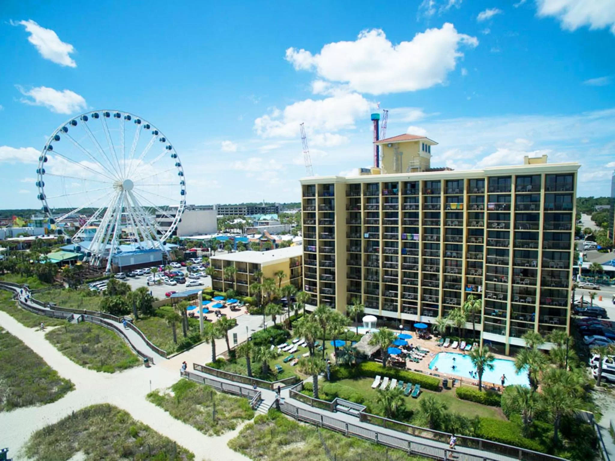 Bird's eye view in Holiday Pavilion Resort on the Boardwalk