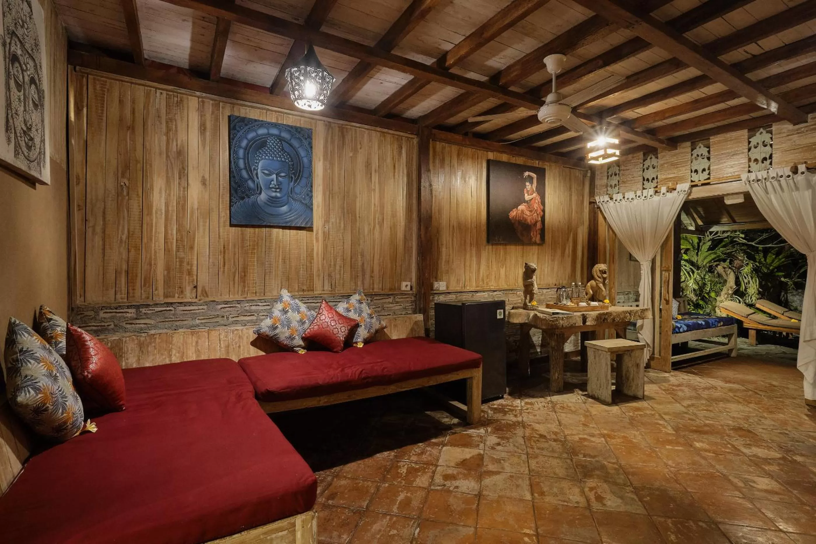 Living room in Joglo Organik Guesthouse