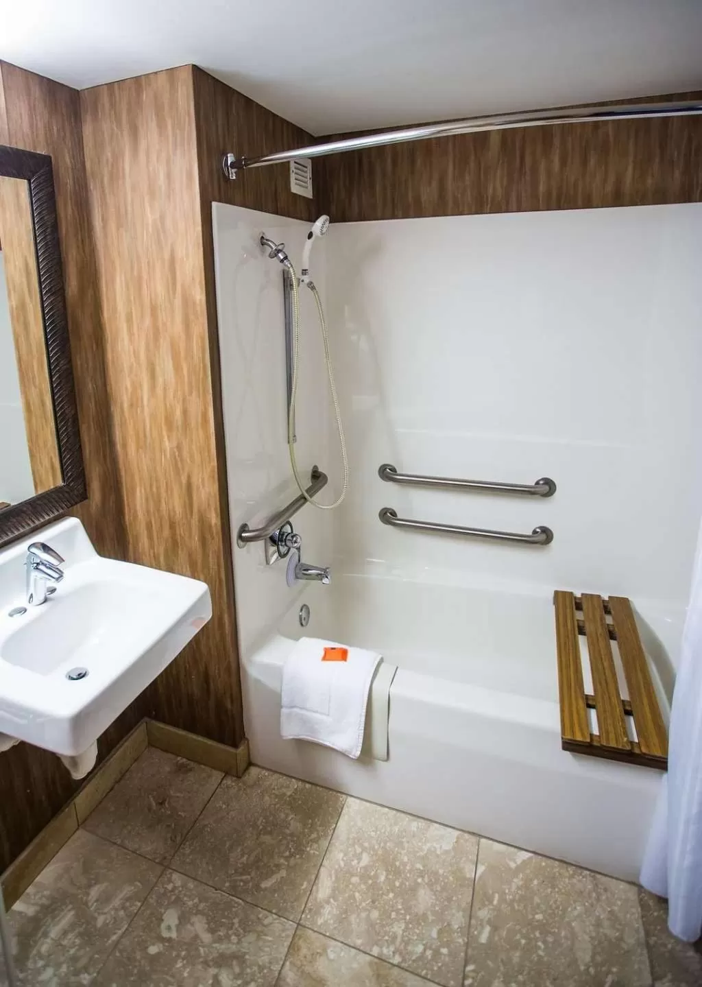 Bathroom in Wyndham Moline on John Deere Commons