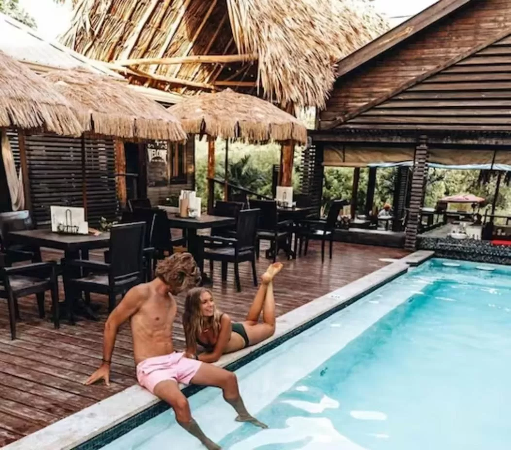 Patio, Swimming Pool in PUR Boutique Cabanas, Adults Only