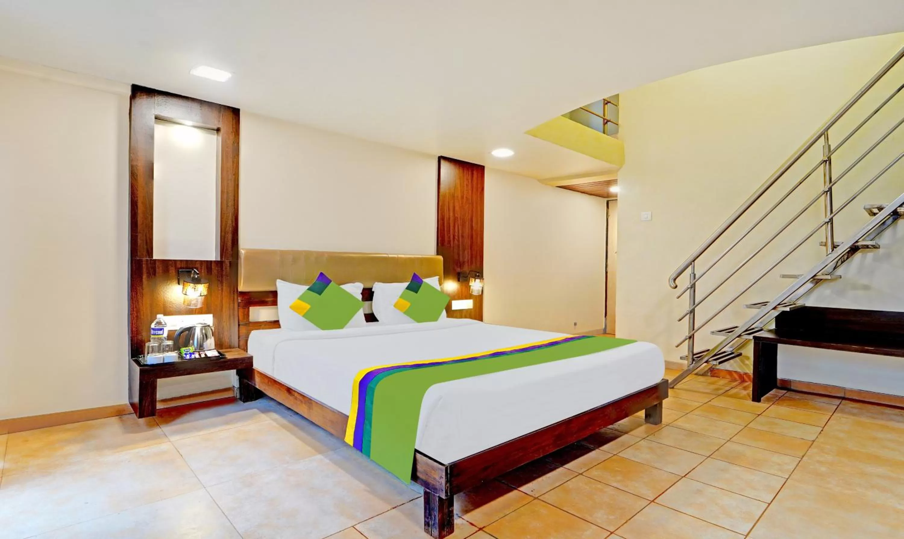 Bedroom, Bed in Treebo Vhyomaan Resort With Swimming Pool