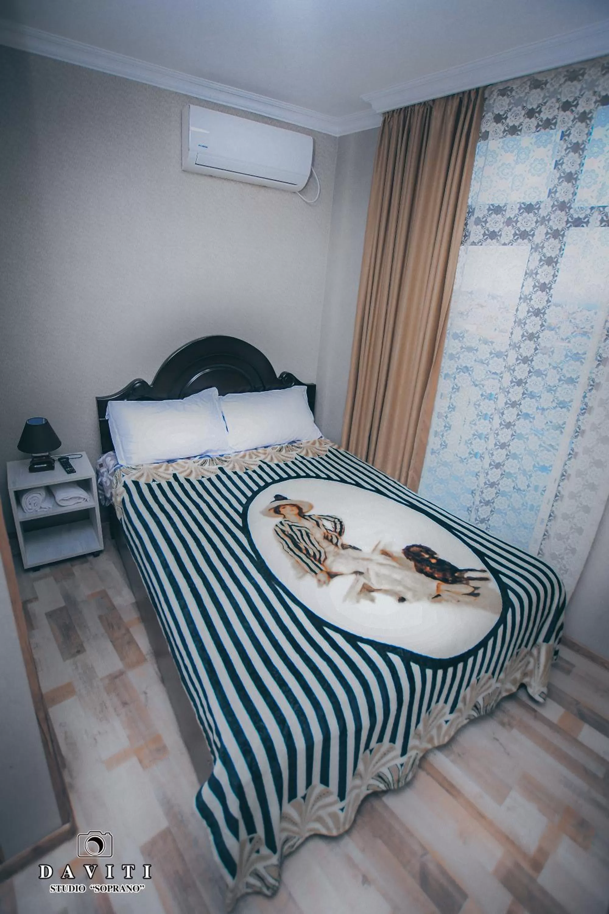 Bed in Hotel Tskhumi