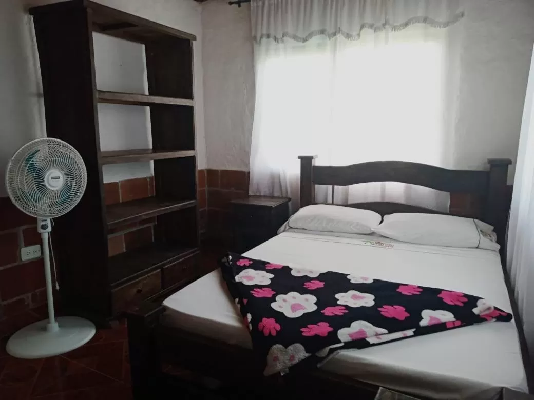 Bed in Finca Hotel Cabañas del parque