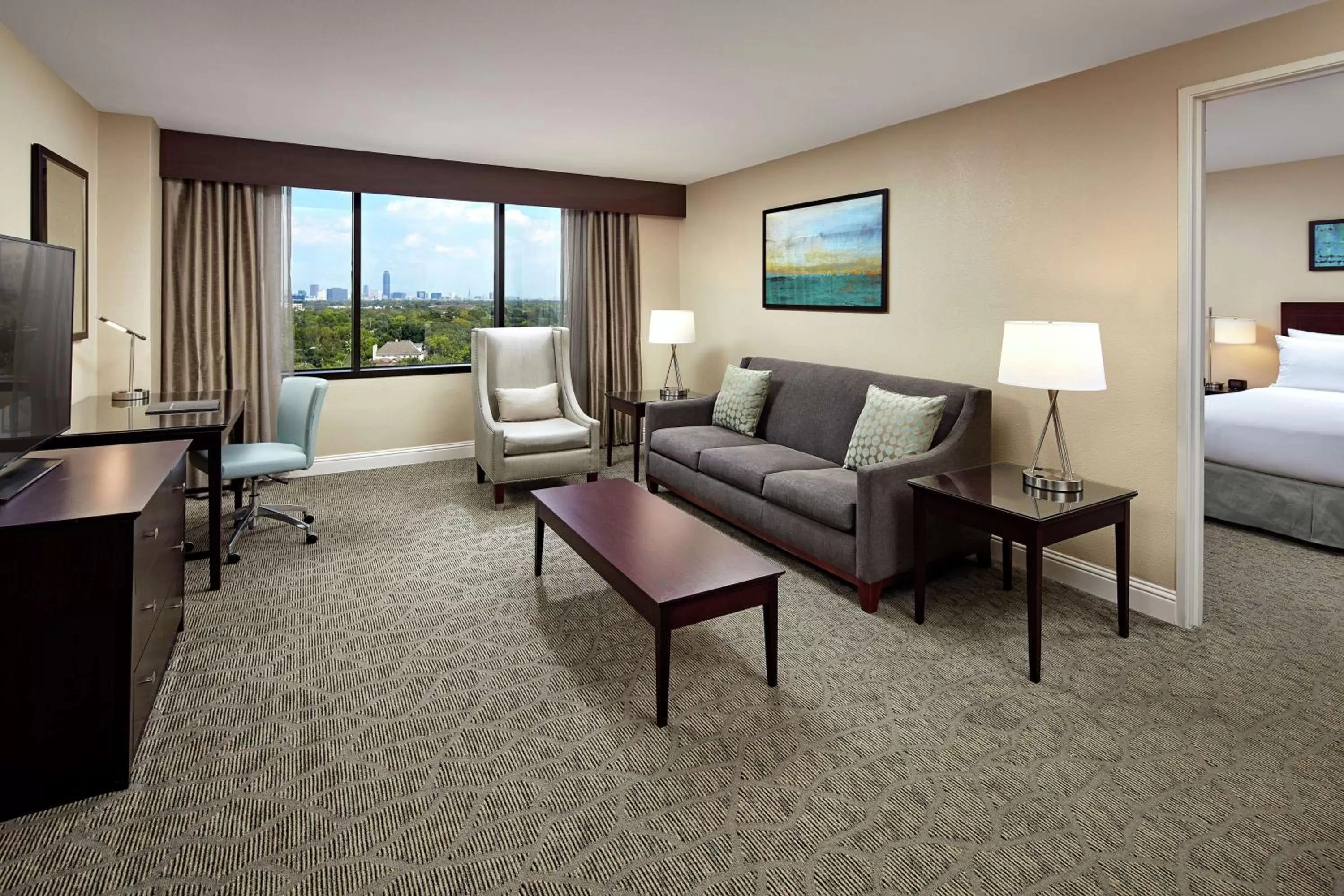 Bedroom, Bed in Hilton Houston Plaza/Medical Center