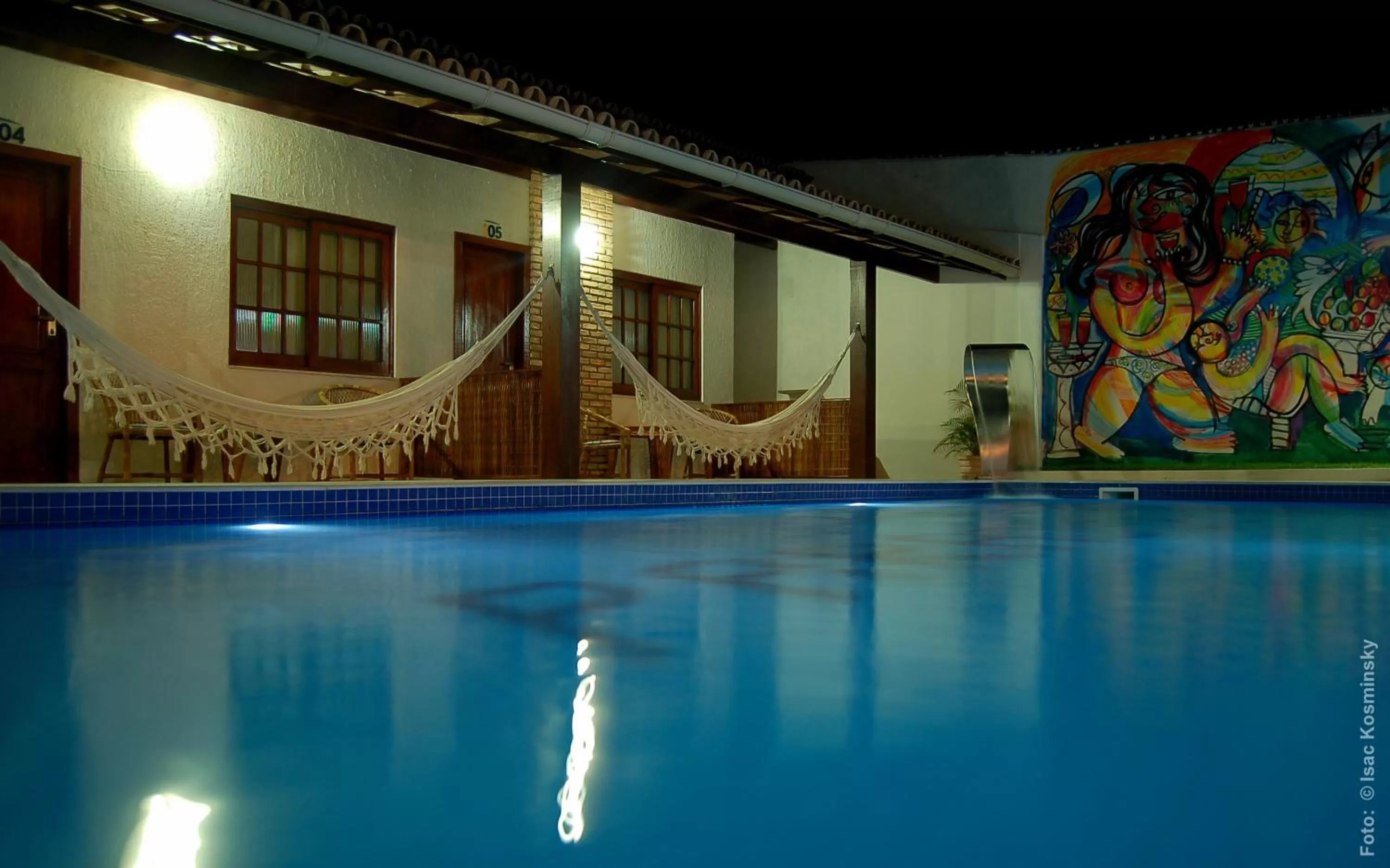 Night, Swimming Pool in Hotel Pousada Salvador Paradise
