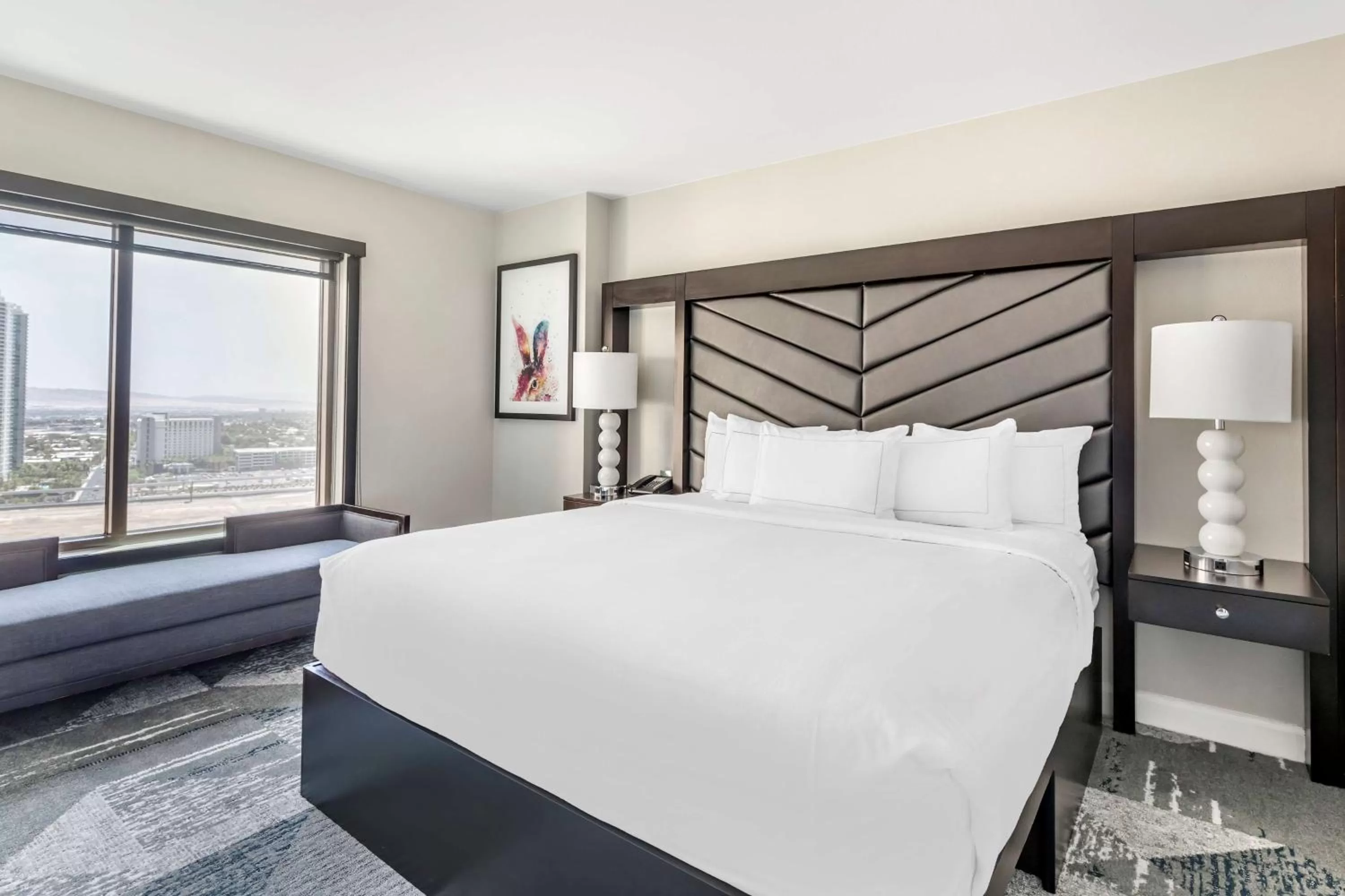 Bed in Hilton Grand Vacations Club on the Las Vegas Strip