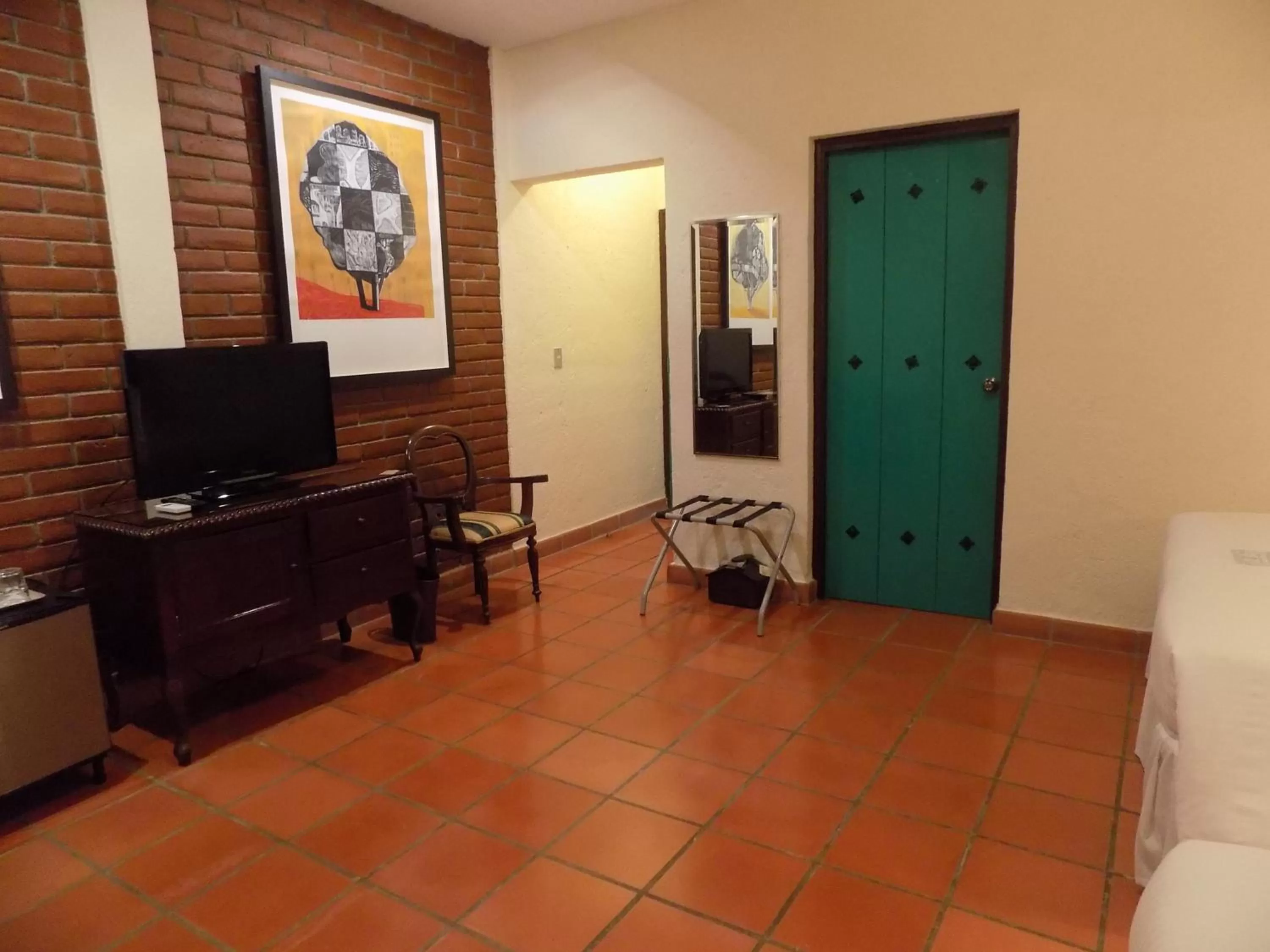 Decorative detail, TV/Entertainment Center in Hotel El Convento Leon Nicaragua