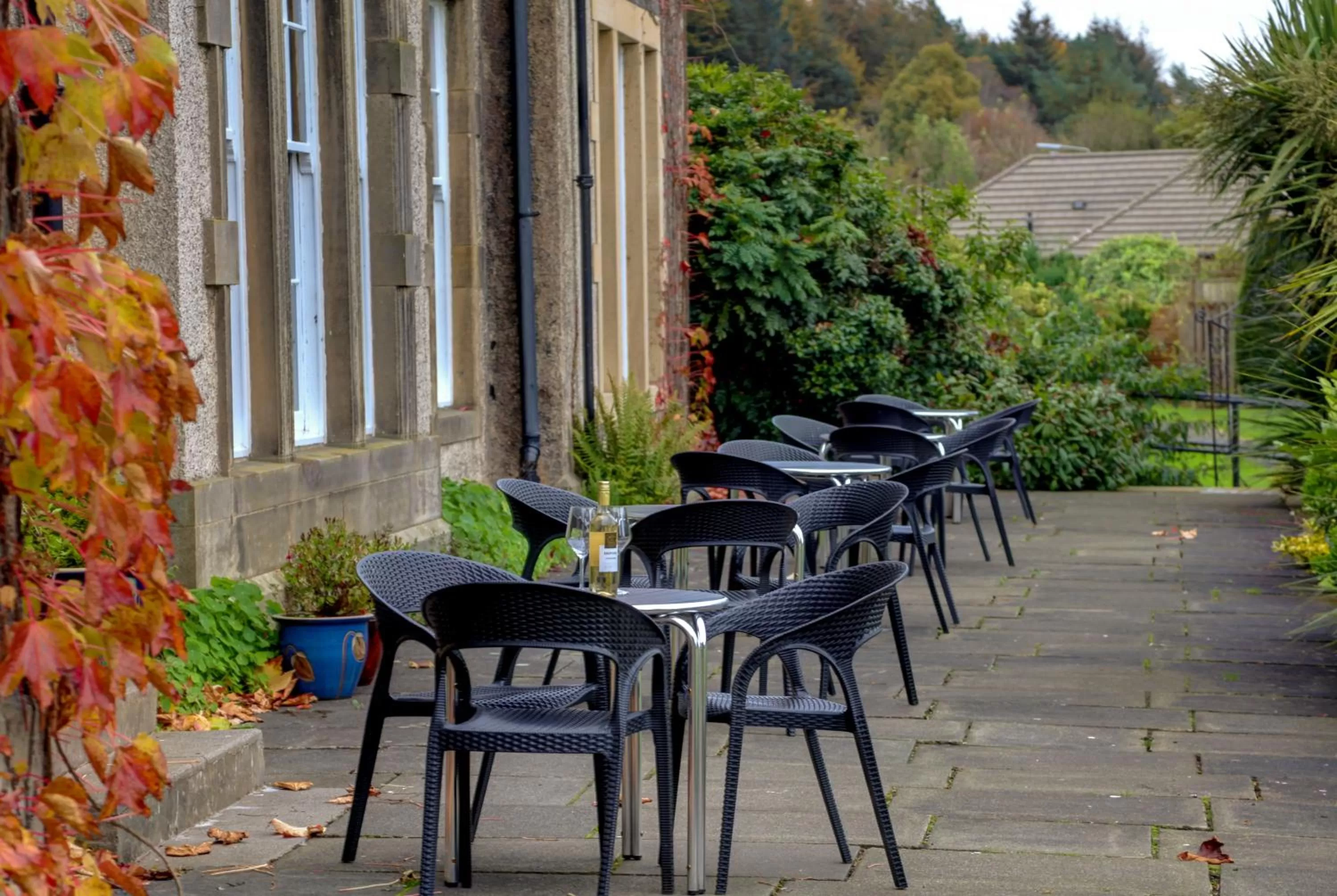 Patio in Best Western Balgeddie House Hotel