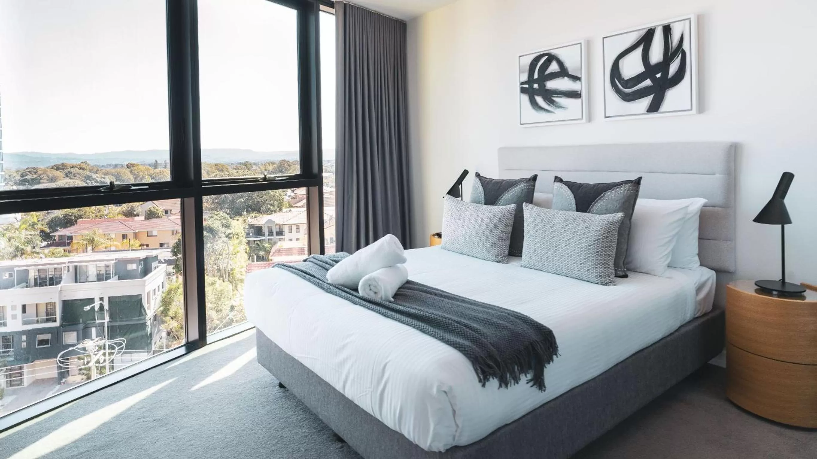 Bedroom, Bed in Vue Broadbeach - Official