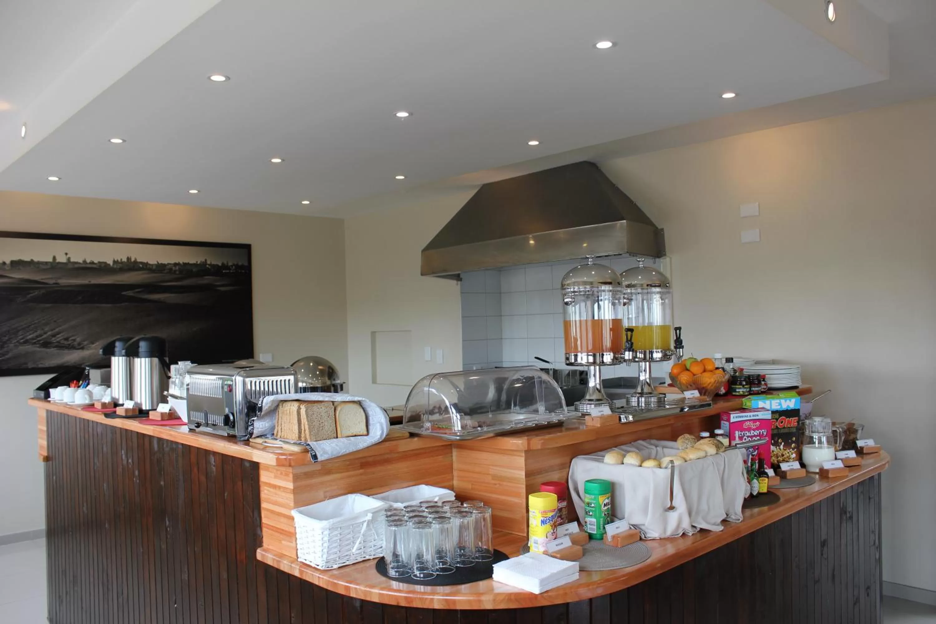 Buffet breakfast, Kitchen/Kitchenette in Prost Hotel Swakopmund Namibia