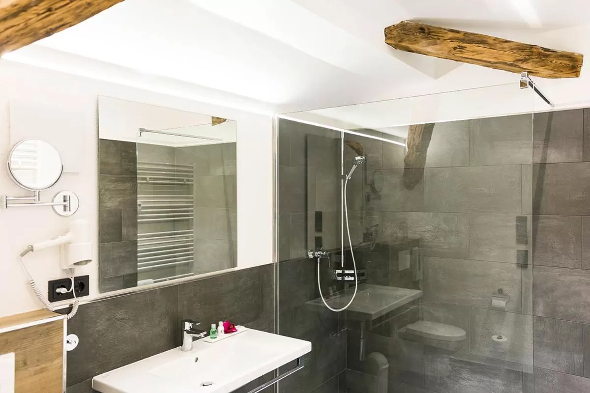 Shower, Bathroom in Bahnhof-Erzingen, hotel, coffee & more