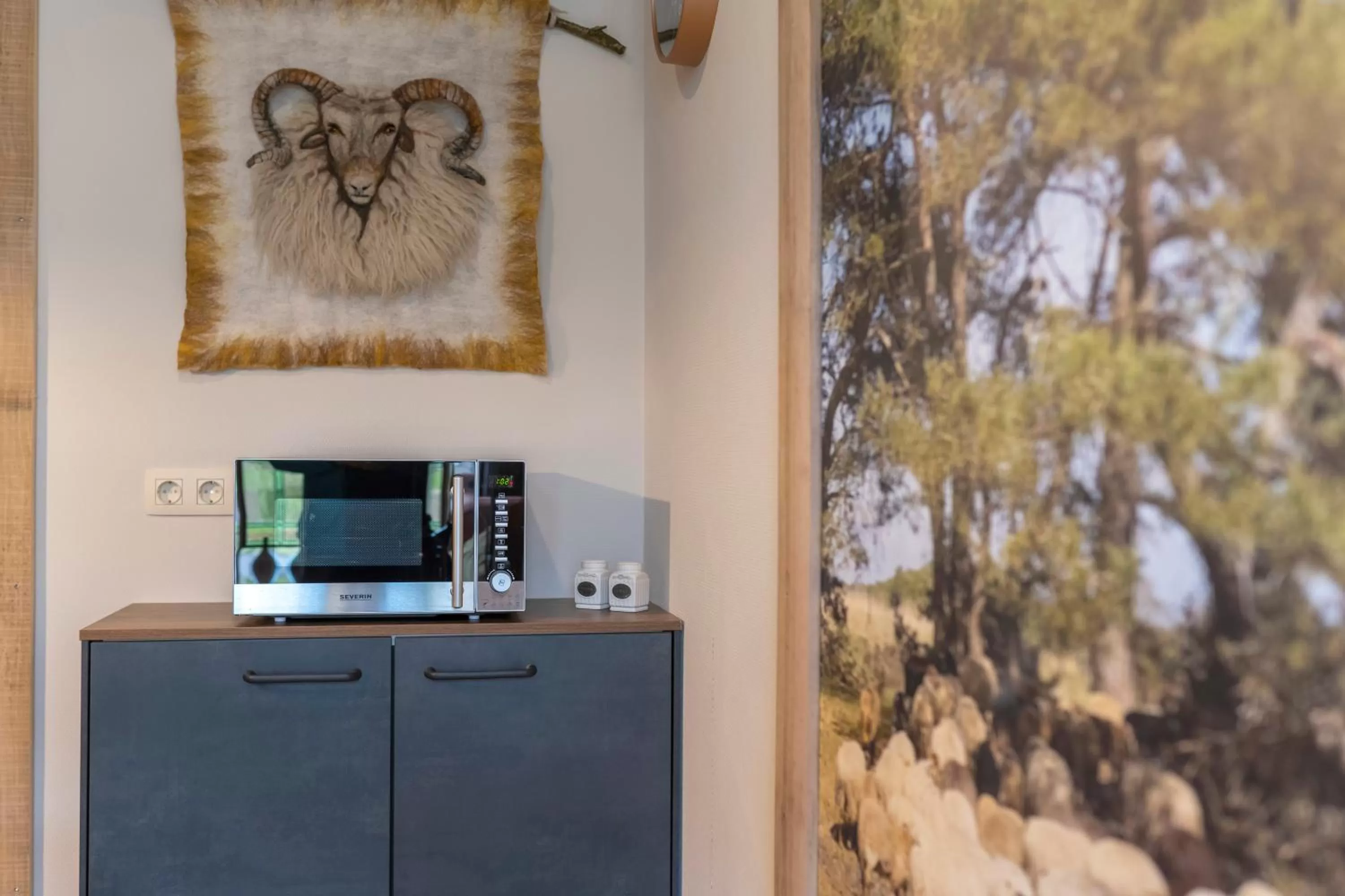 minibar, TV/Entertainment Center in B&B de Ster van Dwingeloo