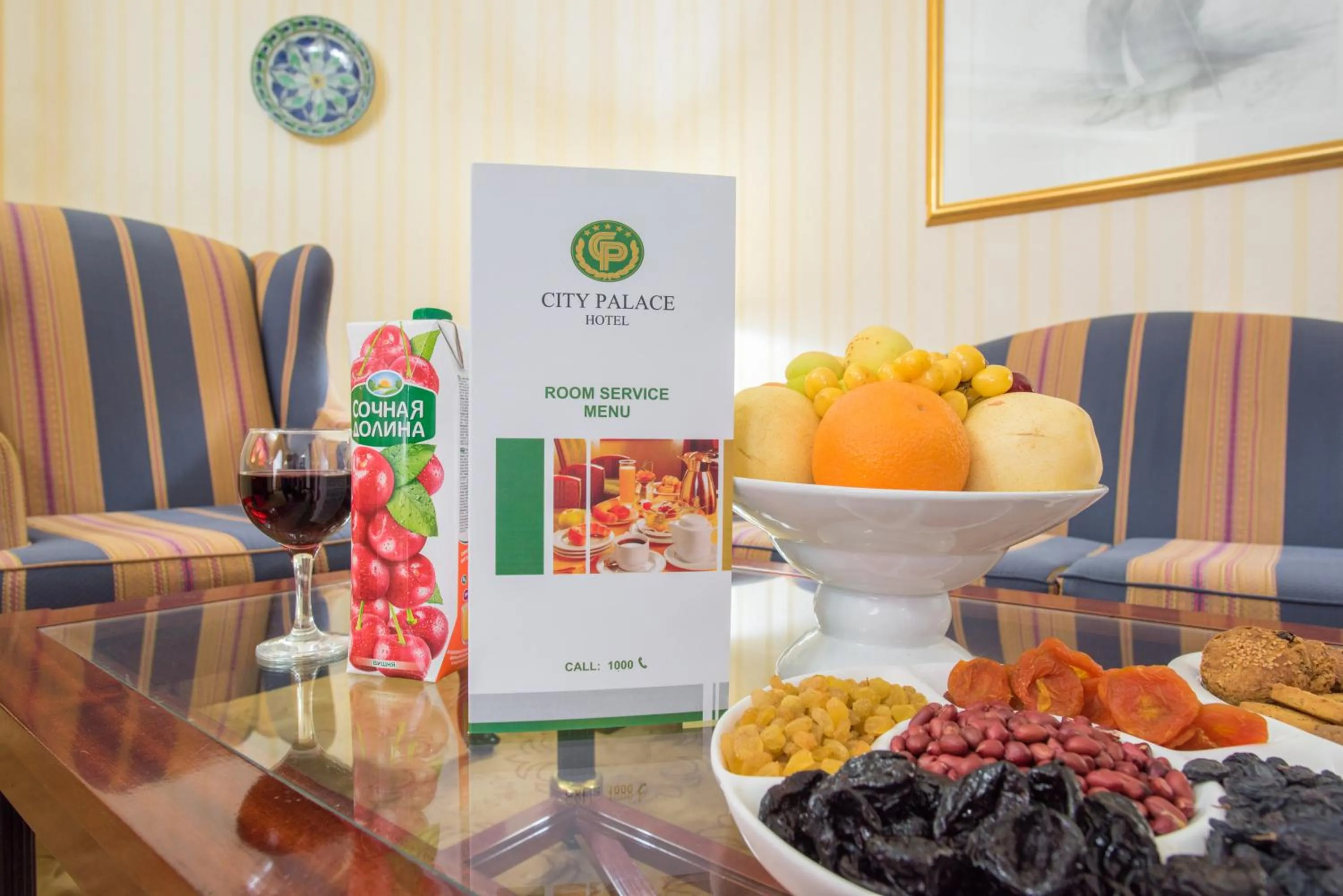 Food and drinks in City Palace Hotel Tashkent