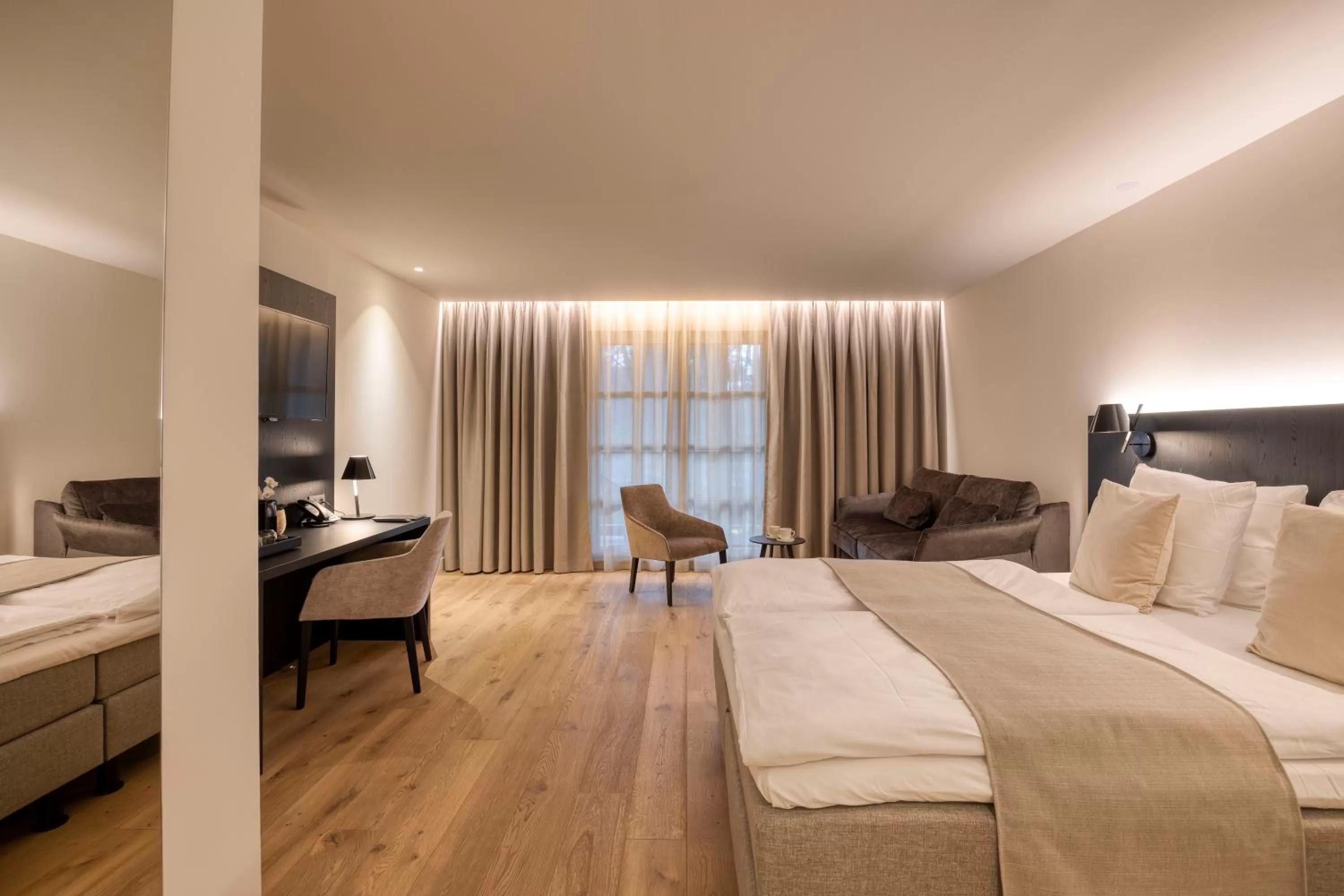 View (from property/room), Bed in Corsendonk Hooge Heyde