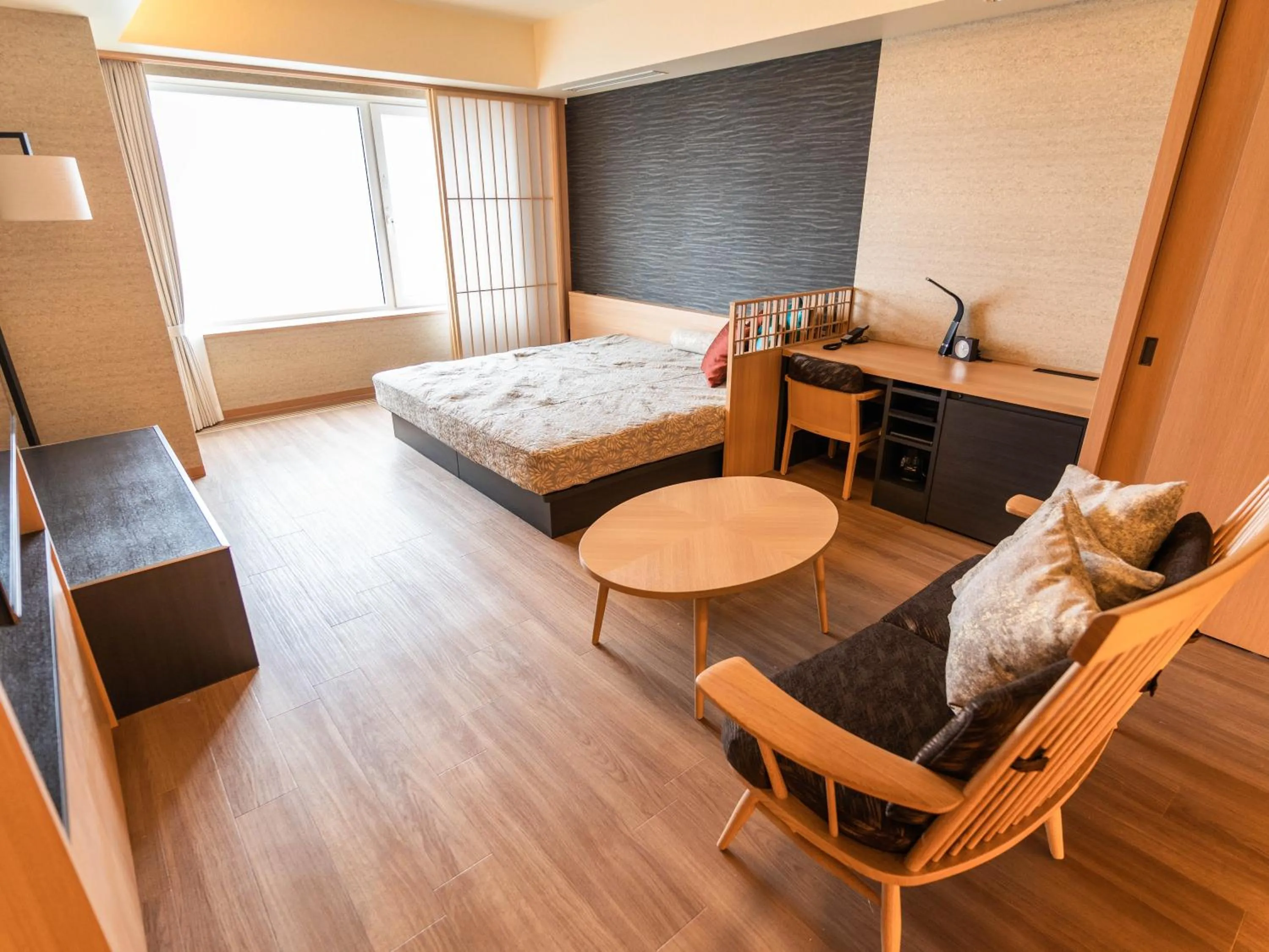 Bed in Hakodate Yunokawa Onsen Umi to Akari Hewitt Resort