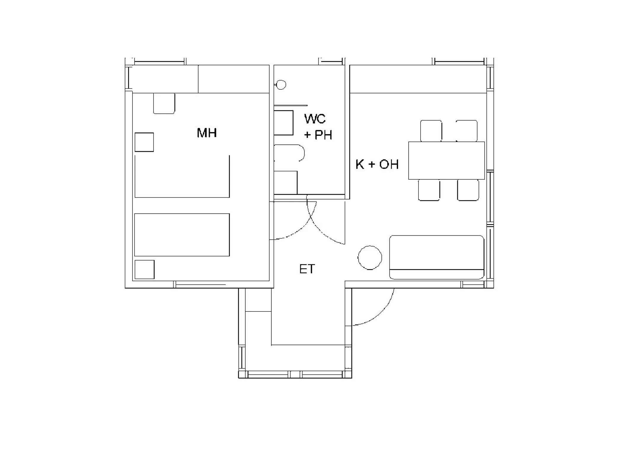 Photo of the whole room, Floor Plan in Sahanlahti Resort