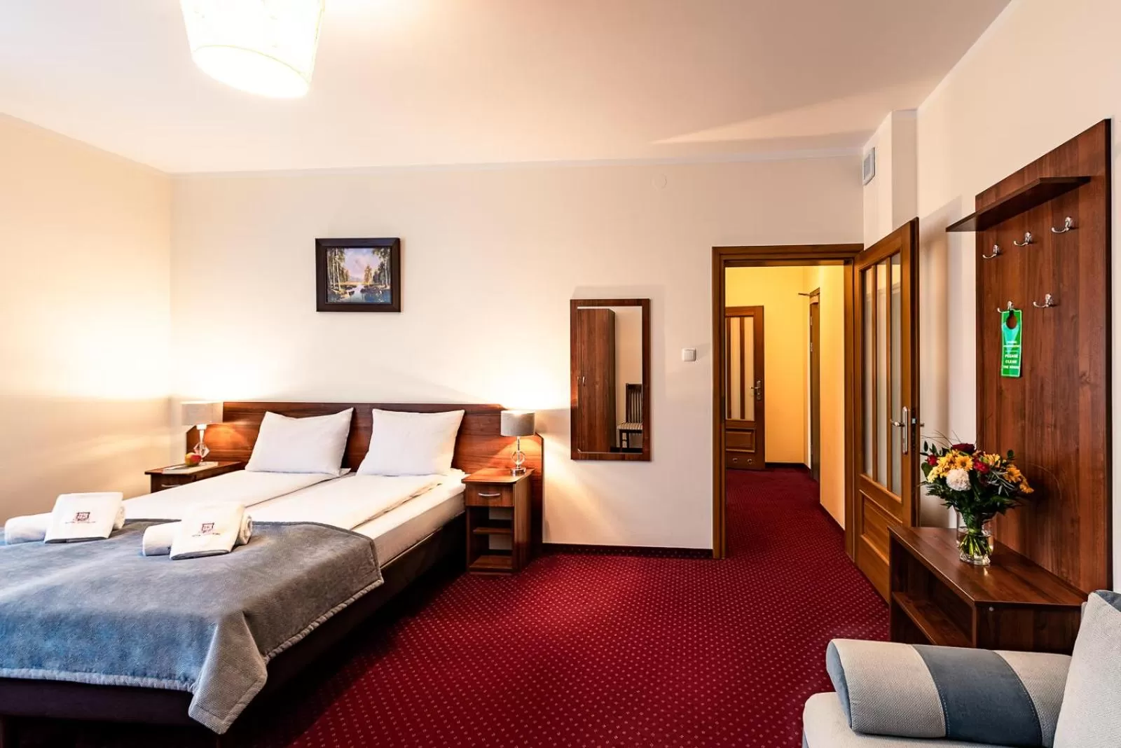 Bed in Hotel Kasztelan