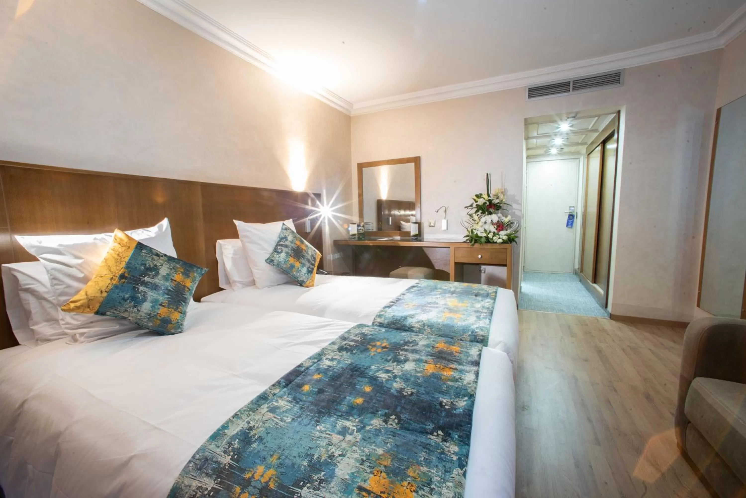 Seating area, Bed in Hotel Argana Agadir