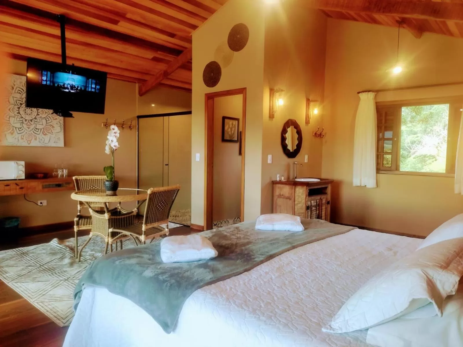 Bed in Pousada Serra do Luar