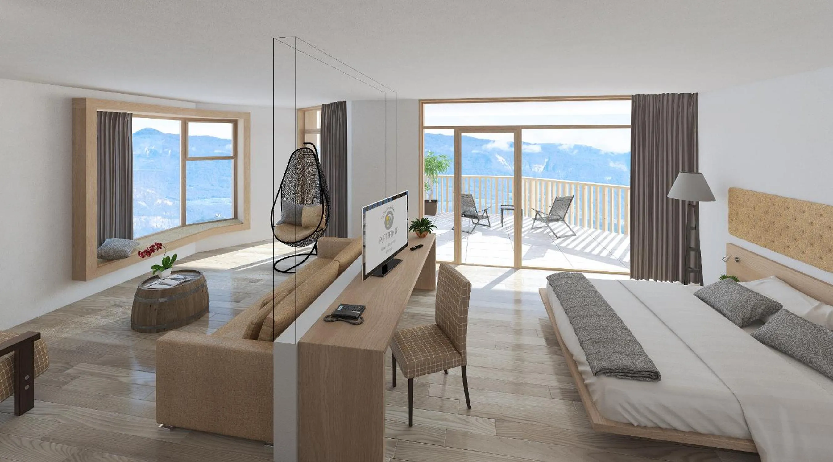 Bed in Hotel Plattenhof