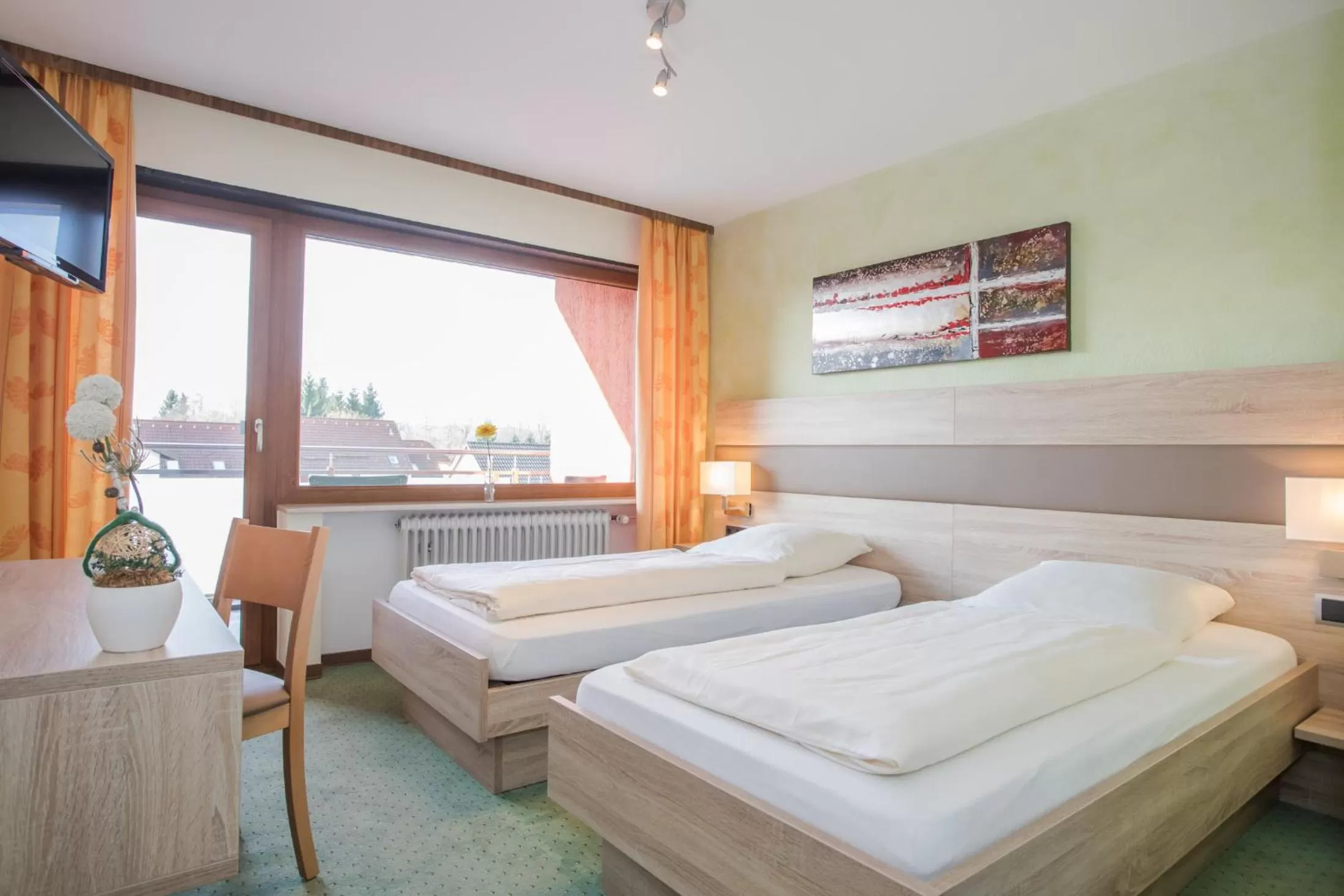 Balcony/Terrace, Bed in Frühstückshotel Landgasthof Kramer